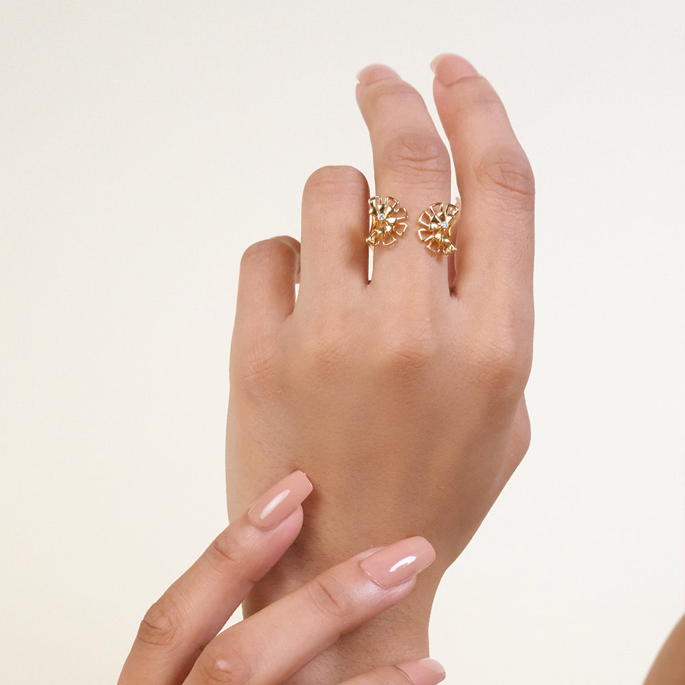 Golden Edge - Lab Diamond Open-Top Ring Secondary image