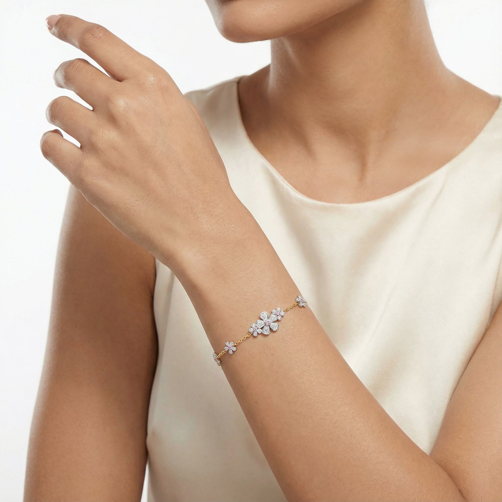 Blush Bouquet - Lab Diamond Bracelet Secondary image
