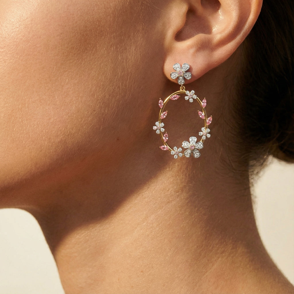 Blush Bouquet - Lab Diamond Drop Earrings