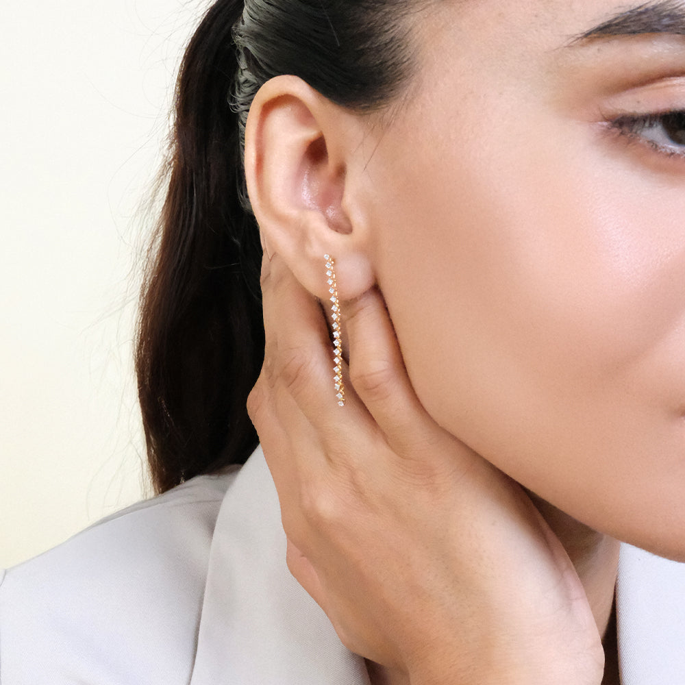 Line of Light - Lab Diamond Drop Earrings Secondary image