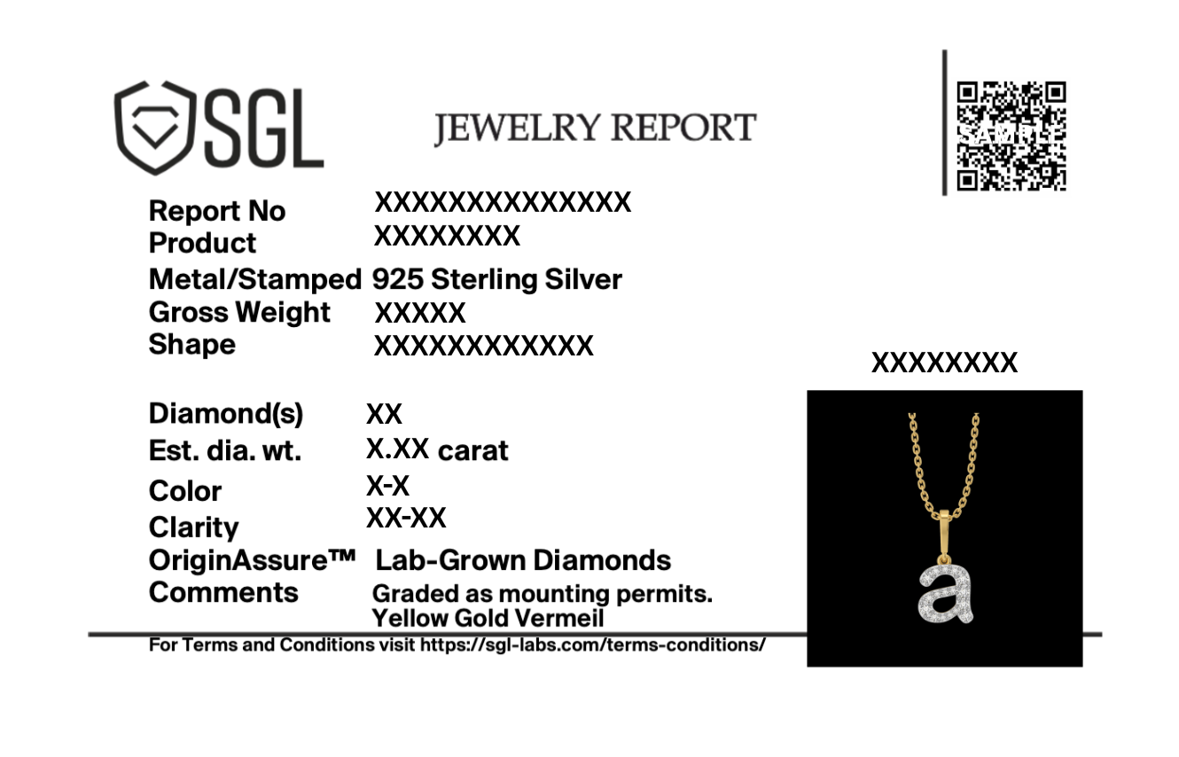 All About A - Lab Diamond Alphabet Pendant