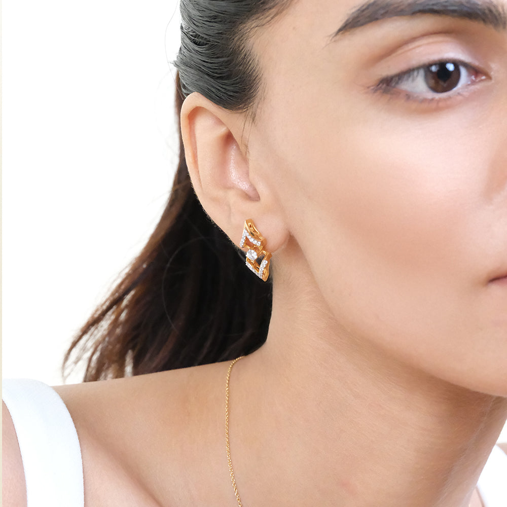 Fierce Aura – Lab Diamond Solitaire Earrings Secondary image