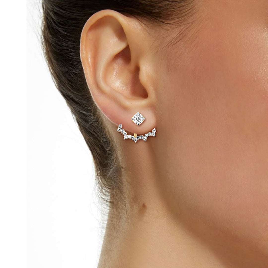 Front & Beyond – Lab Diamonds Dual-Wear Earrings Secondary image
