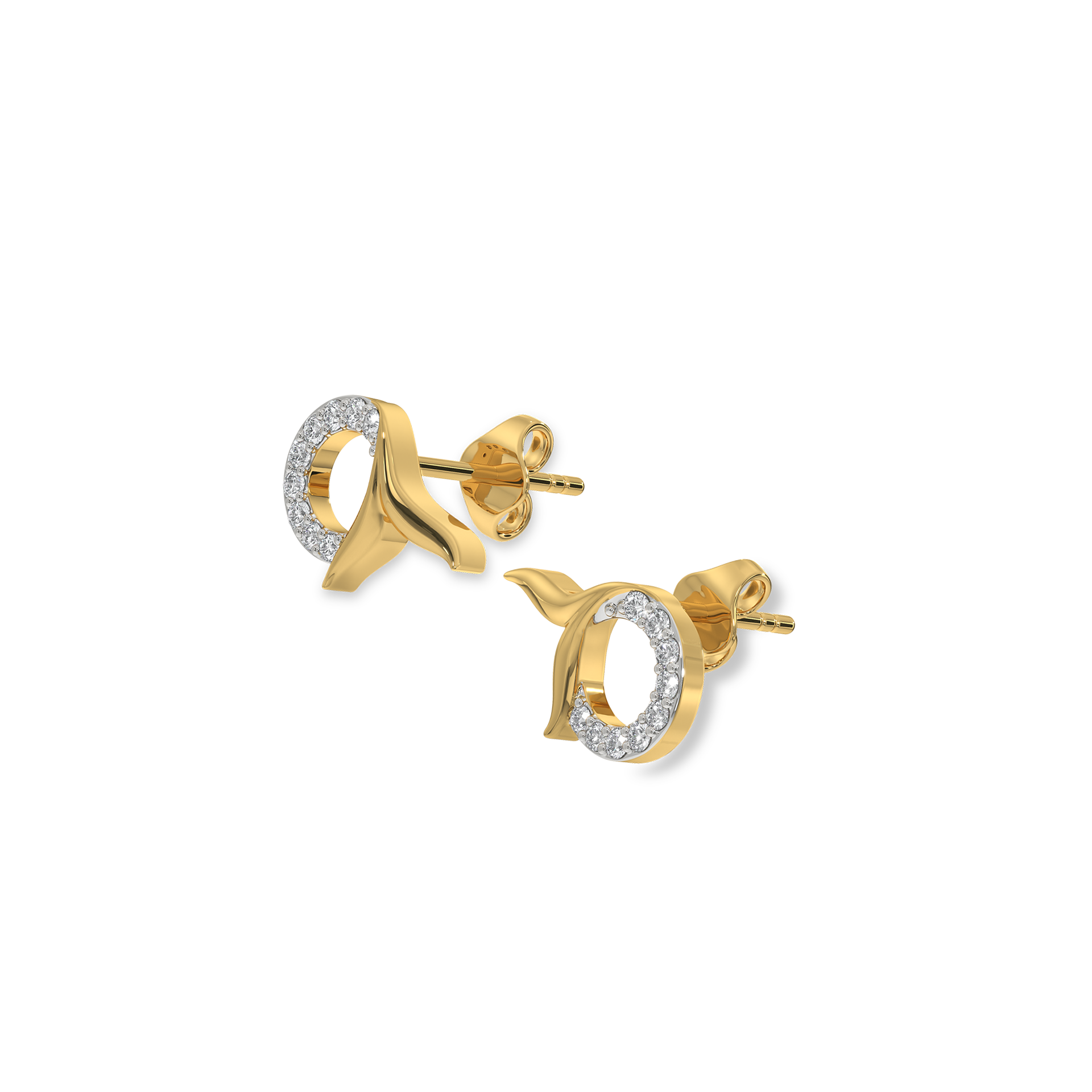 Serene Tail - Lab Diamond Stud Earrings