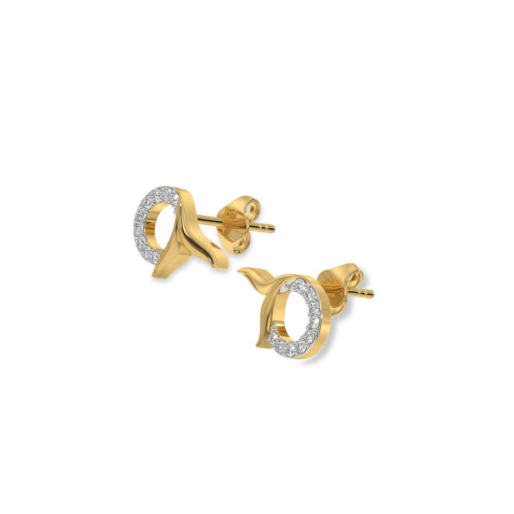 Serene Tail - Lab Diamond Stud Earrings