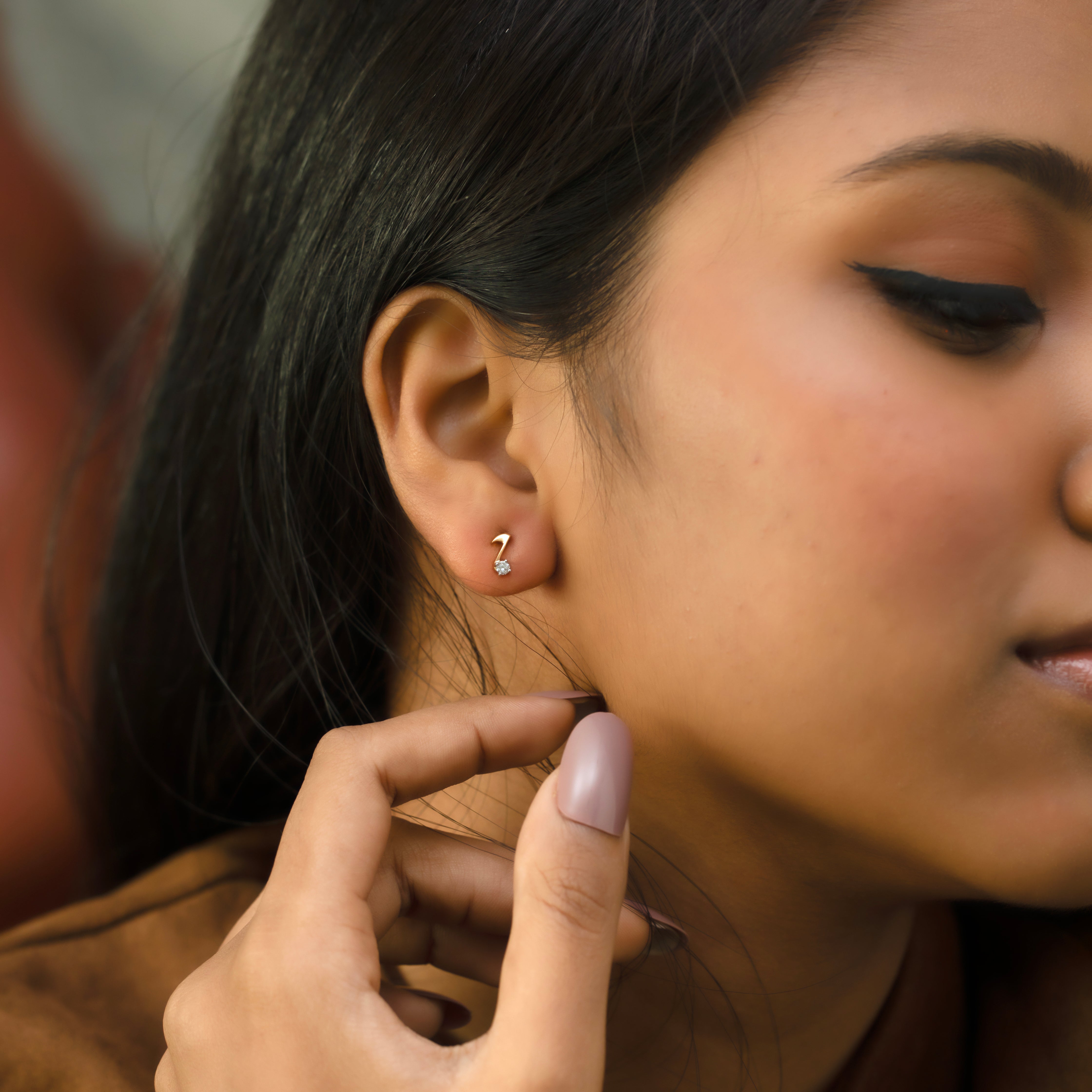 Harmony Beam - Lab Diamond Stud Earrings