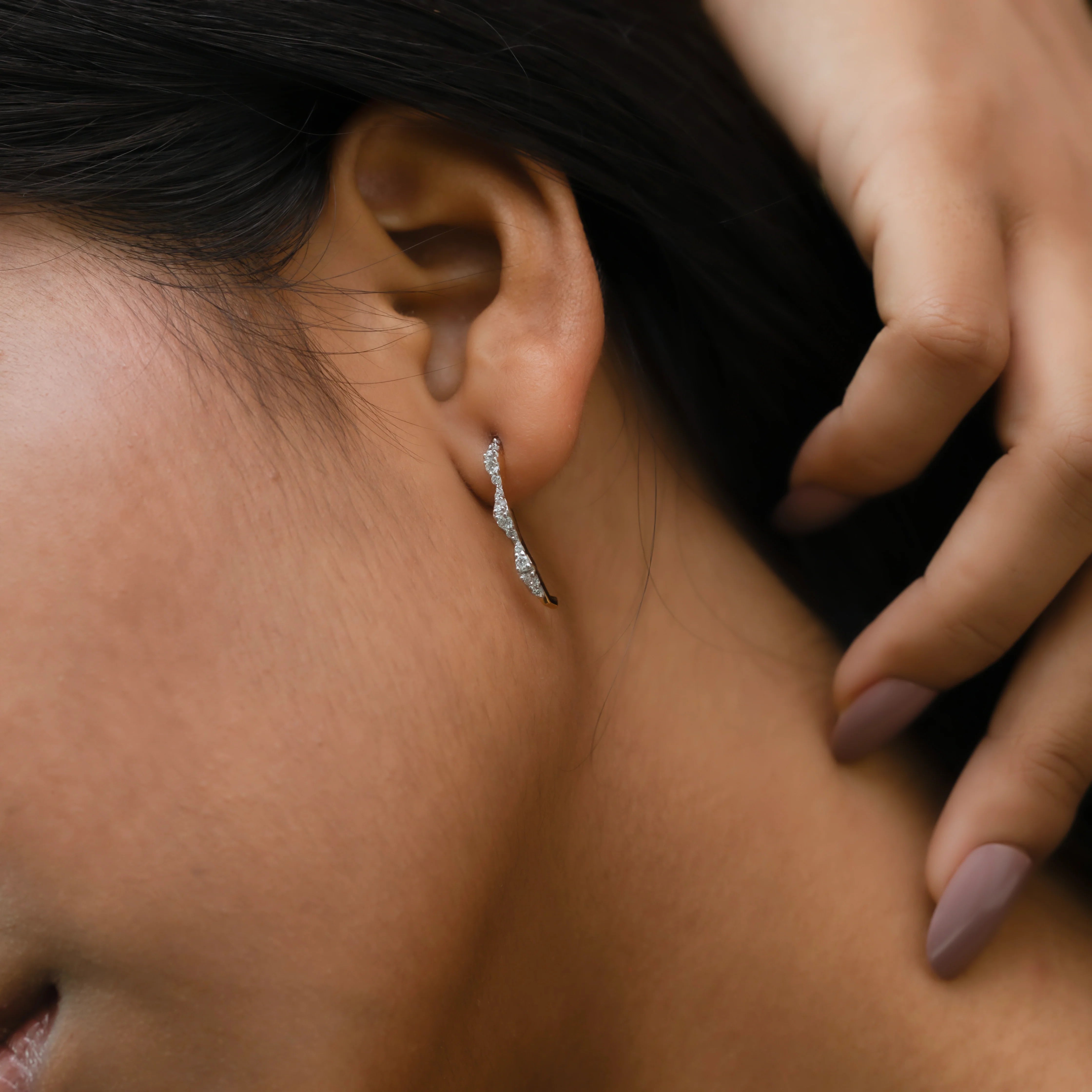 Radiance Edge - Lab Diamond Hoop Earrings Secondary image