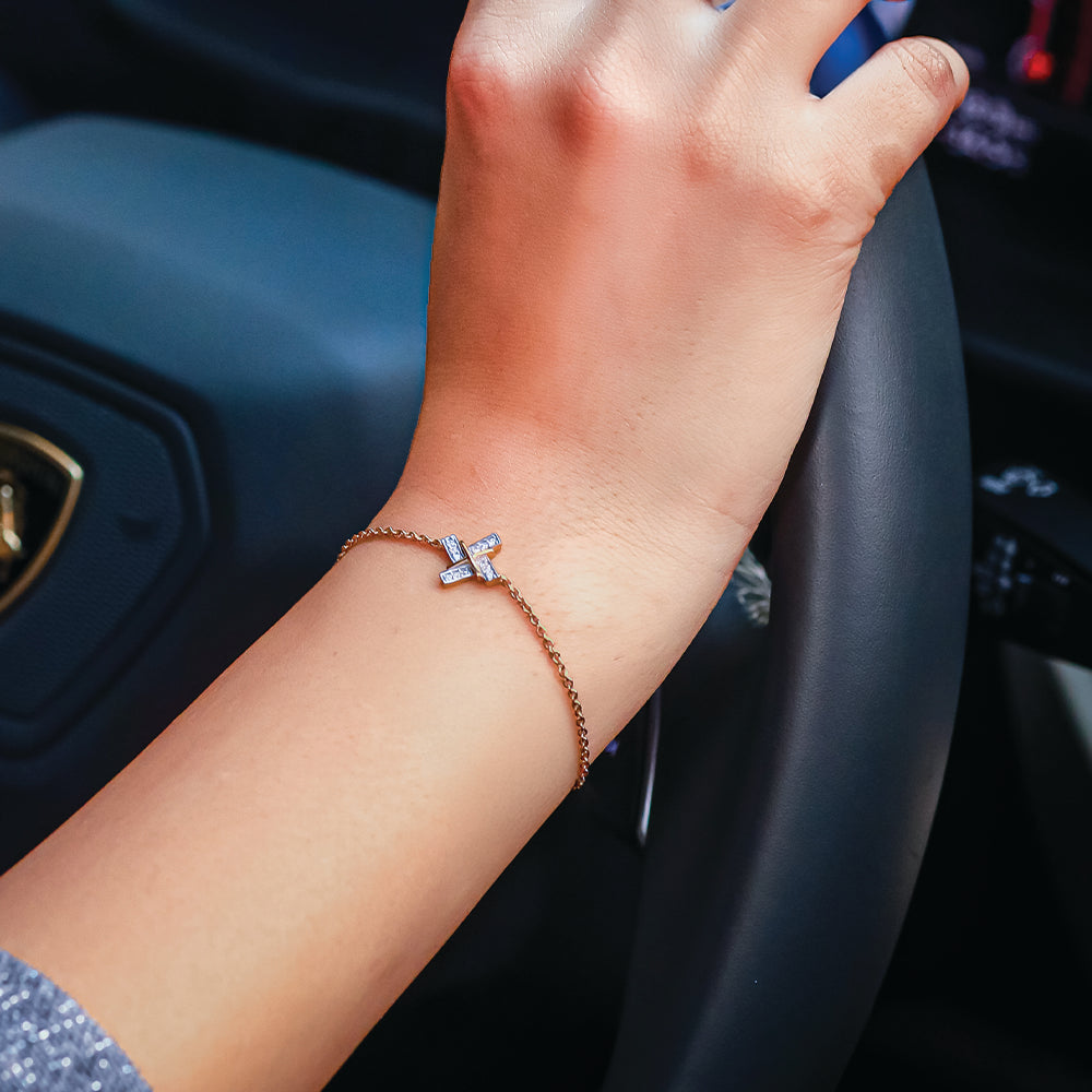 Geometric Glow - Lab Diamond Bracelet