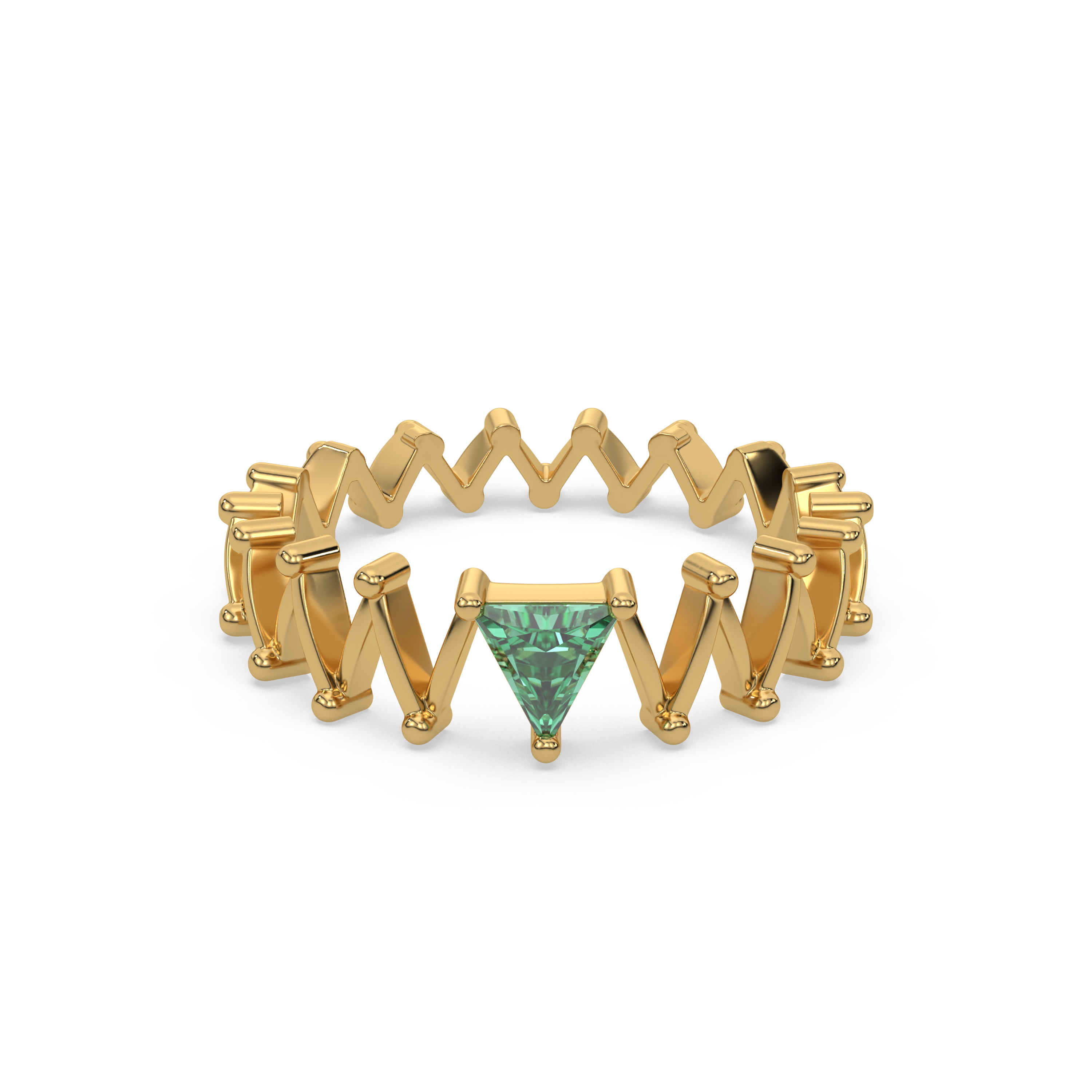 Nature's Flow - Emerald Band Ring