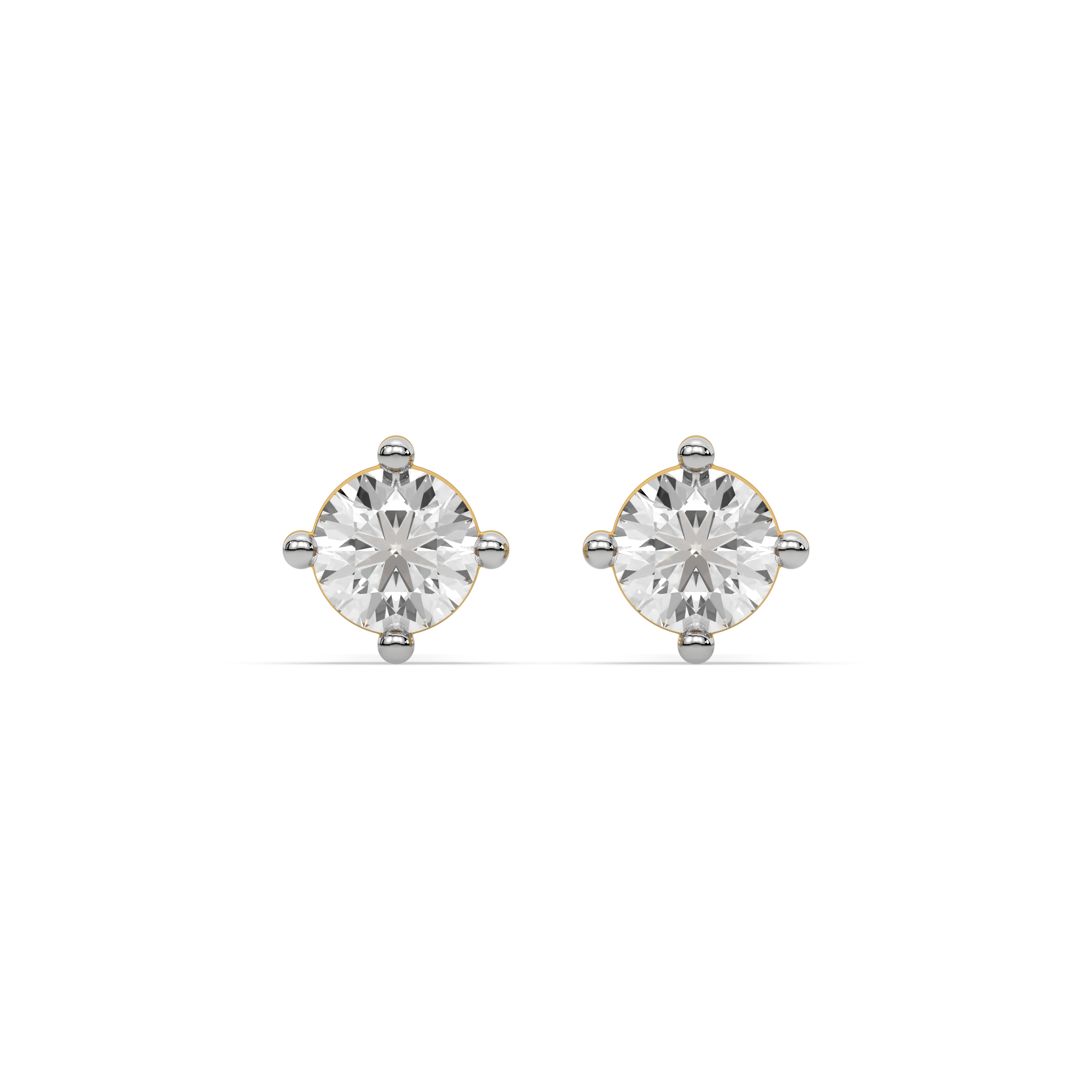 Golden Edge - Lab Diamond Solitaire Earrings