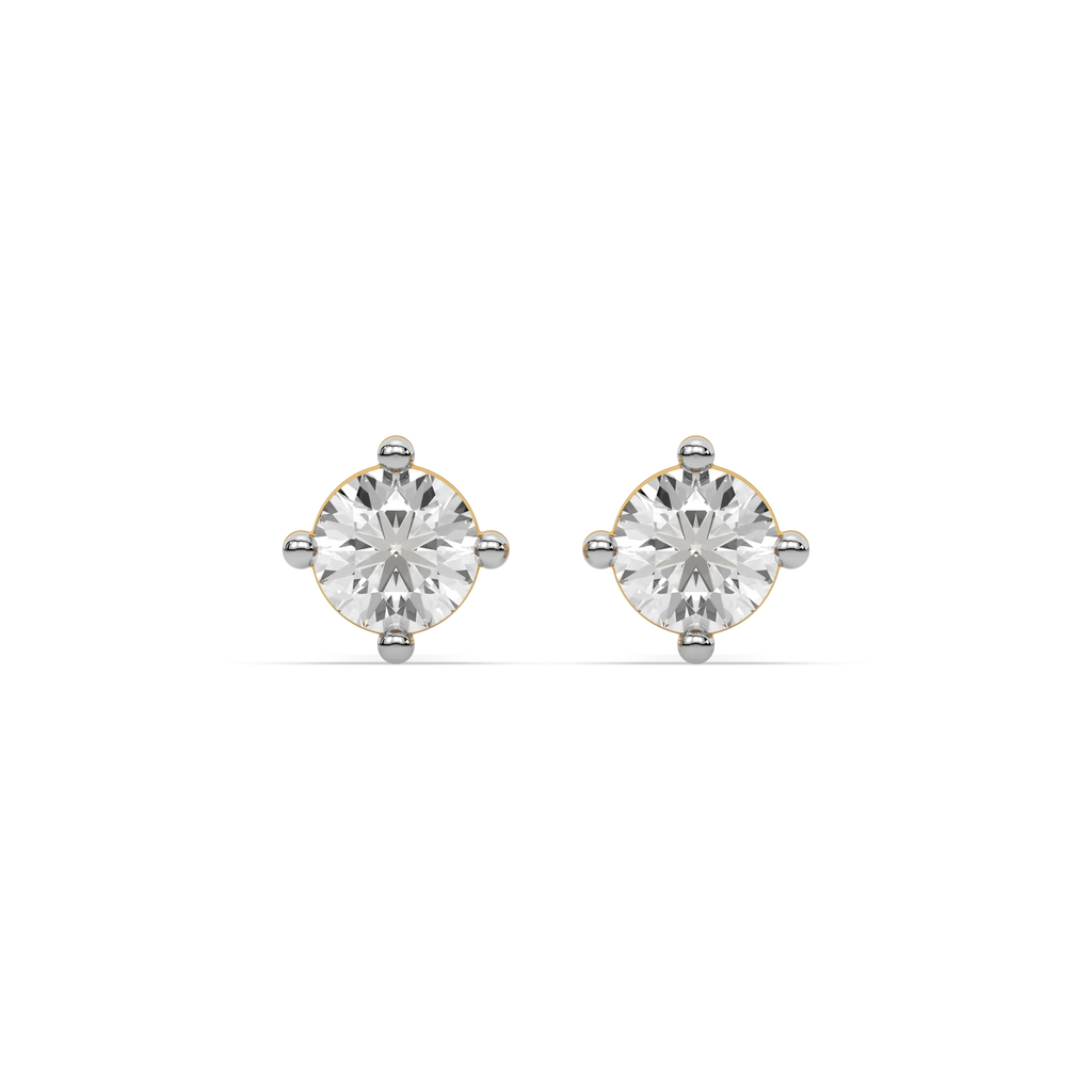 Golden Edge - Lab Diamond Solitaire Earrings