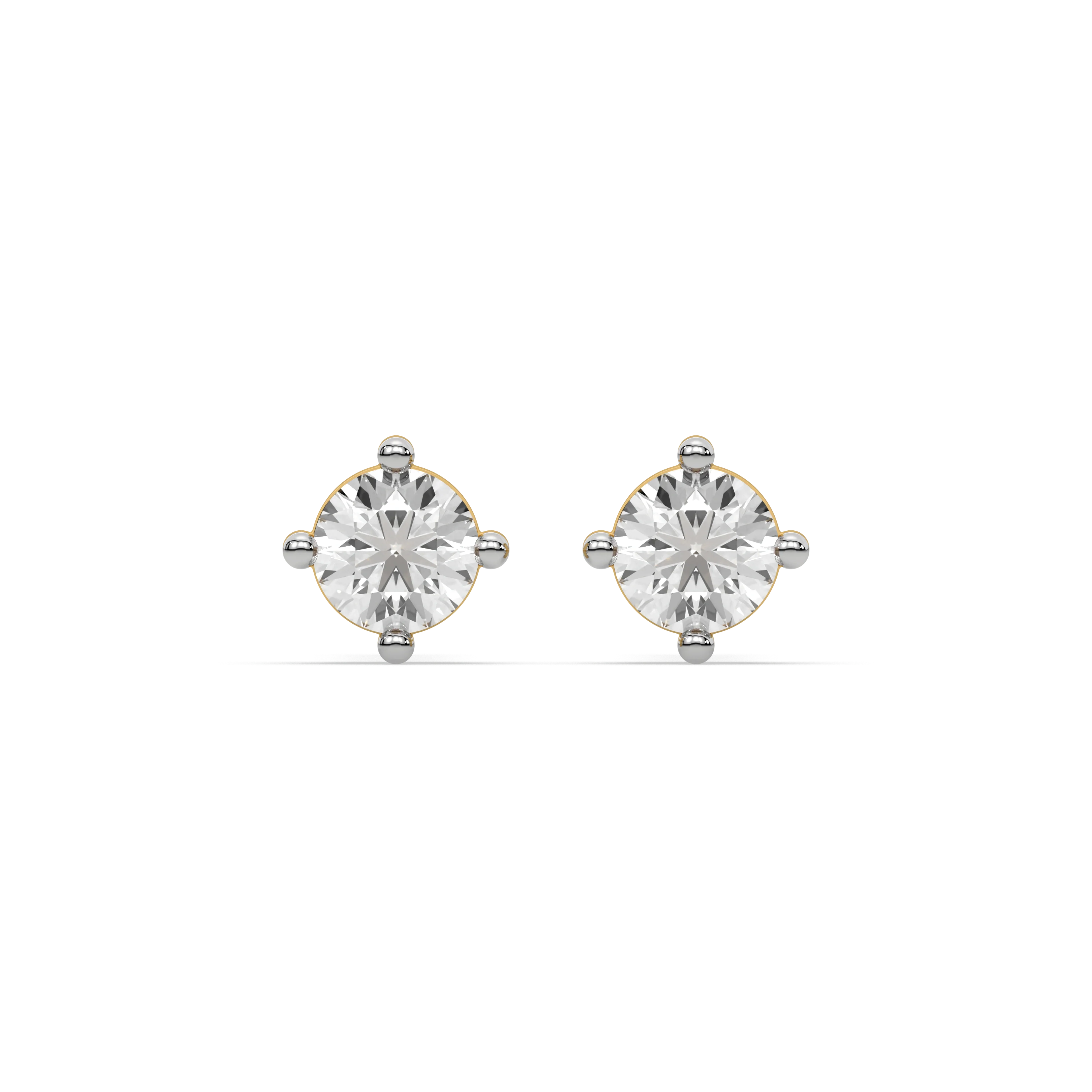 Golden Edge - Lab Diamond Solitaire Earrings