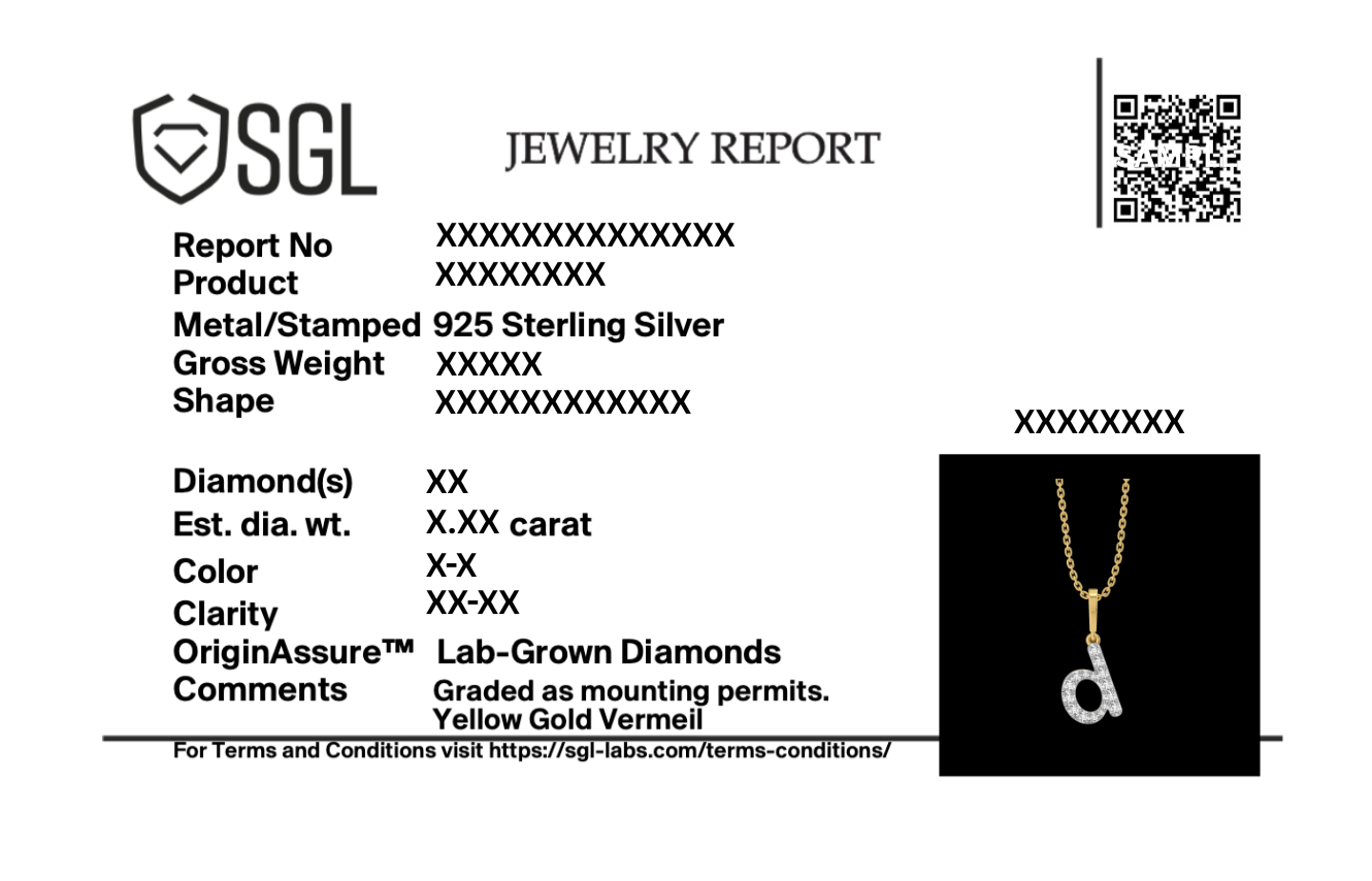 Dainty D - Lab Diamond Alphabet Pendant