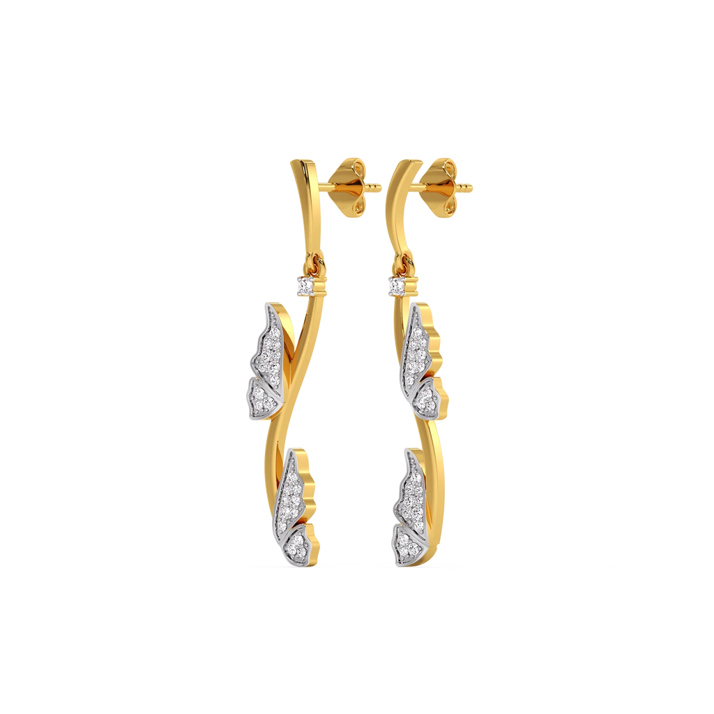 Whimsical Wing - Lab Diamond Drop Earrings