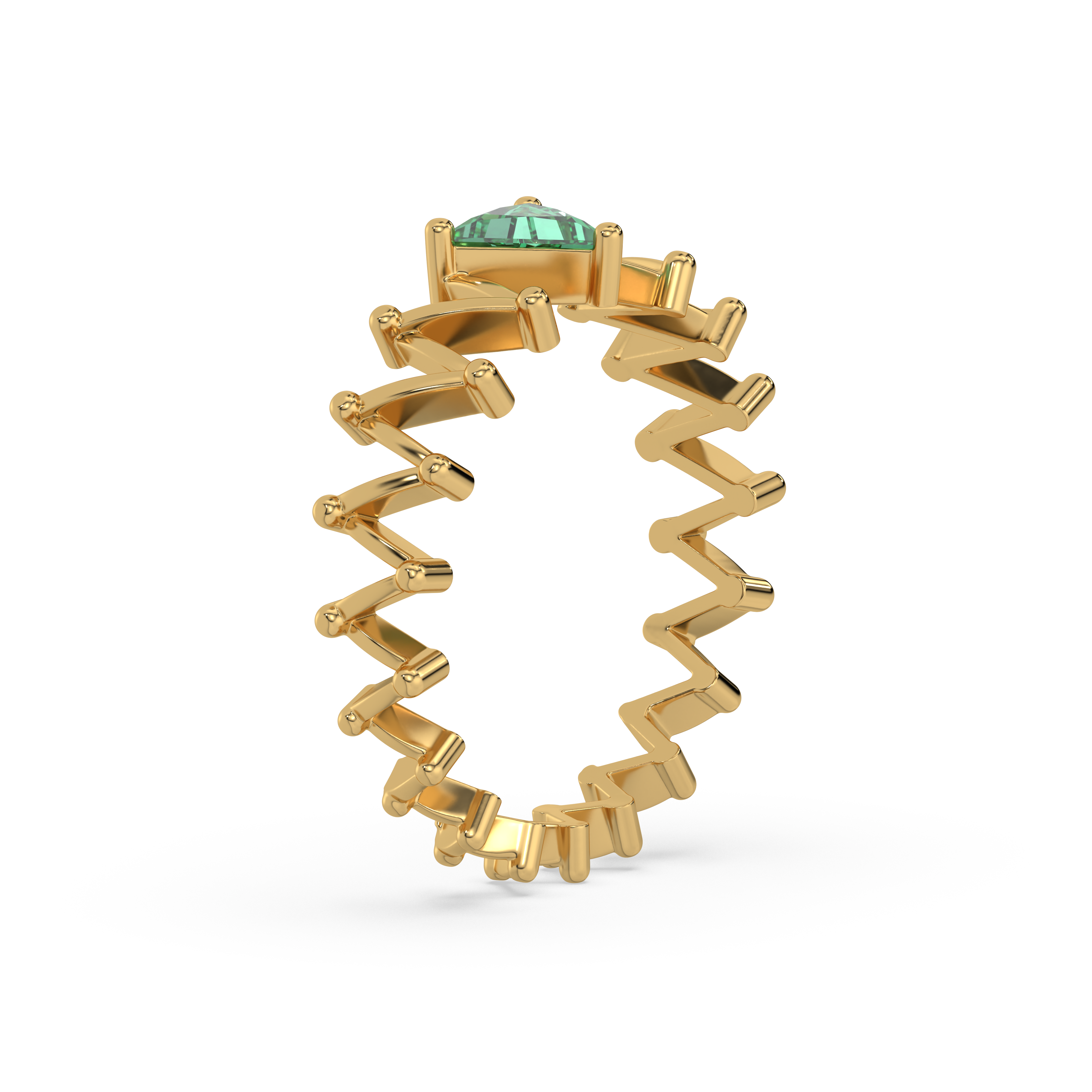 Nature's Flow - Emerald Band Ring