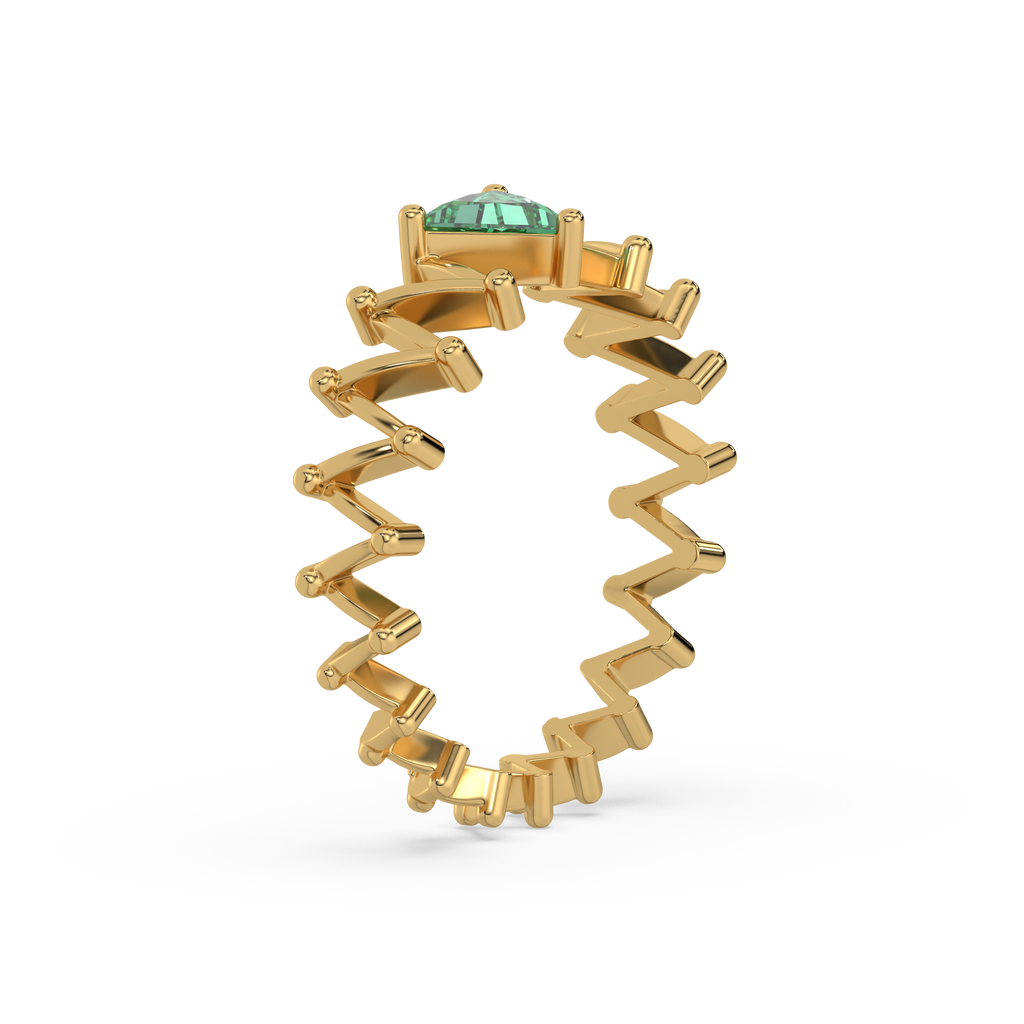 Nature's Flow - Emerald Band Ring