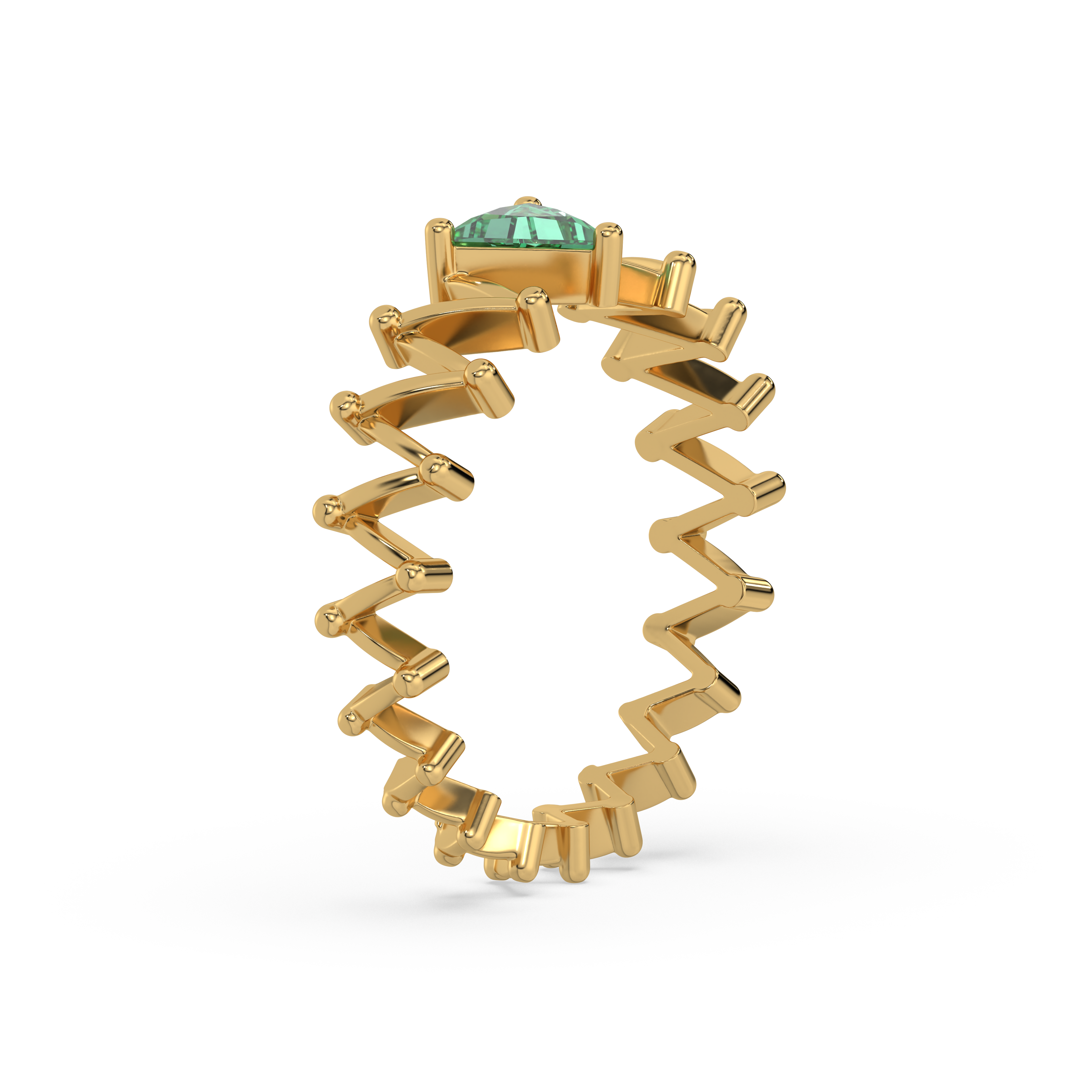 Nature's Flow - Emerald Band Ring