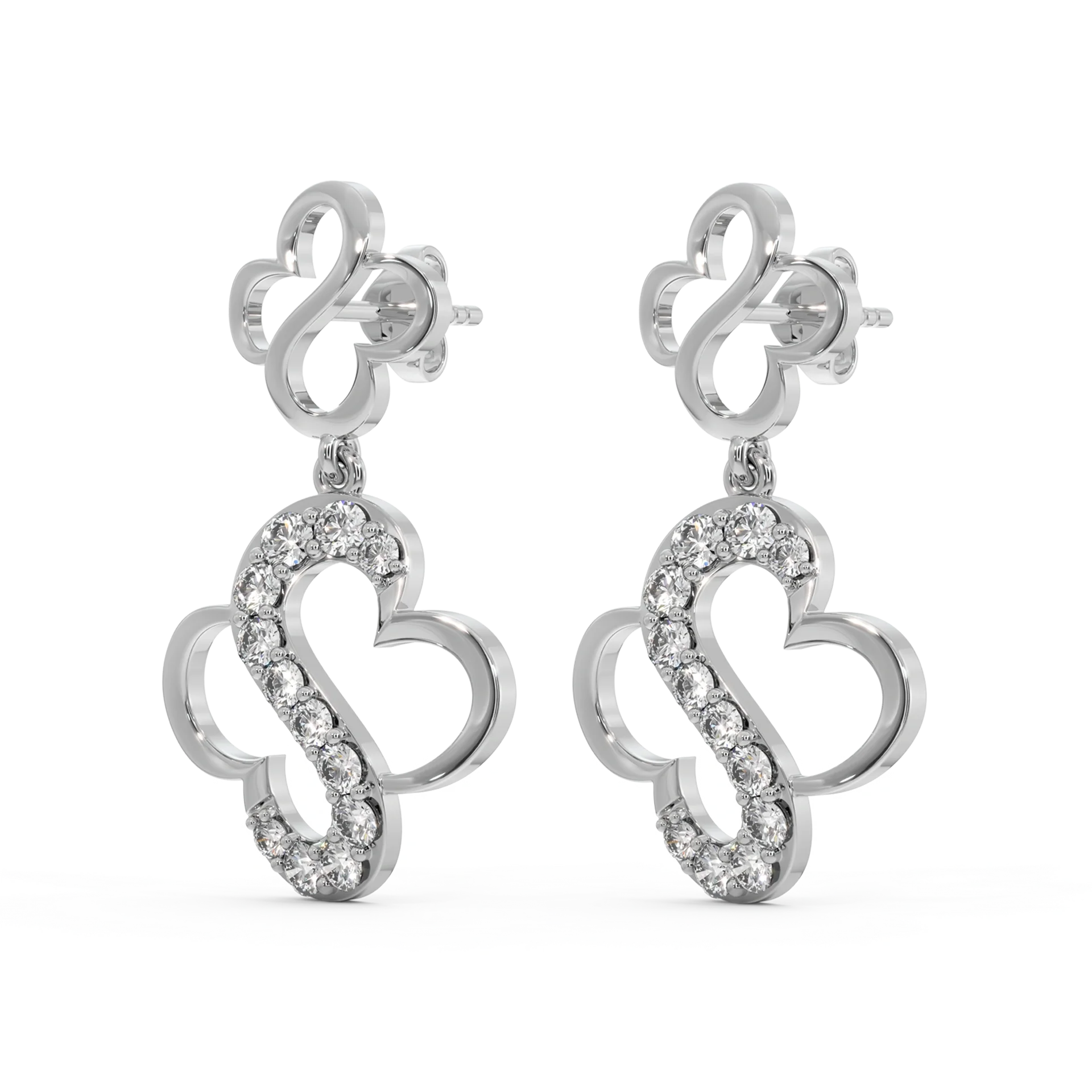 Clover S-Drops - Lab Diamond Earrings Main image