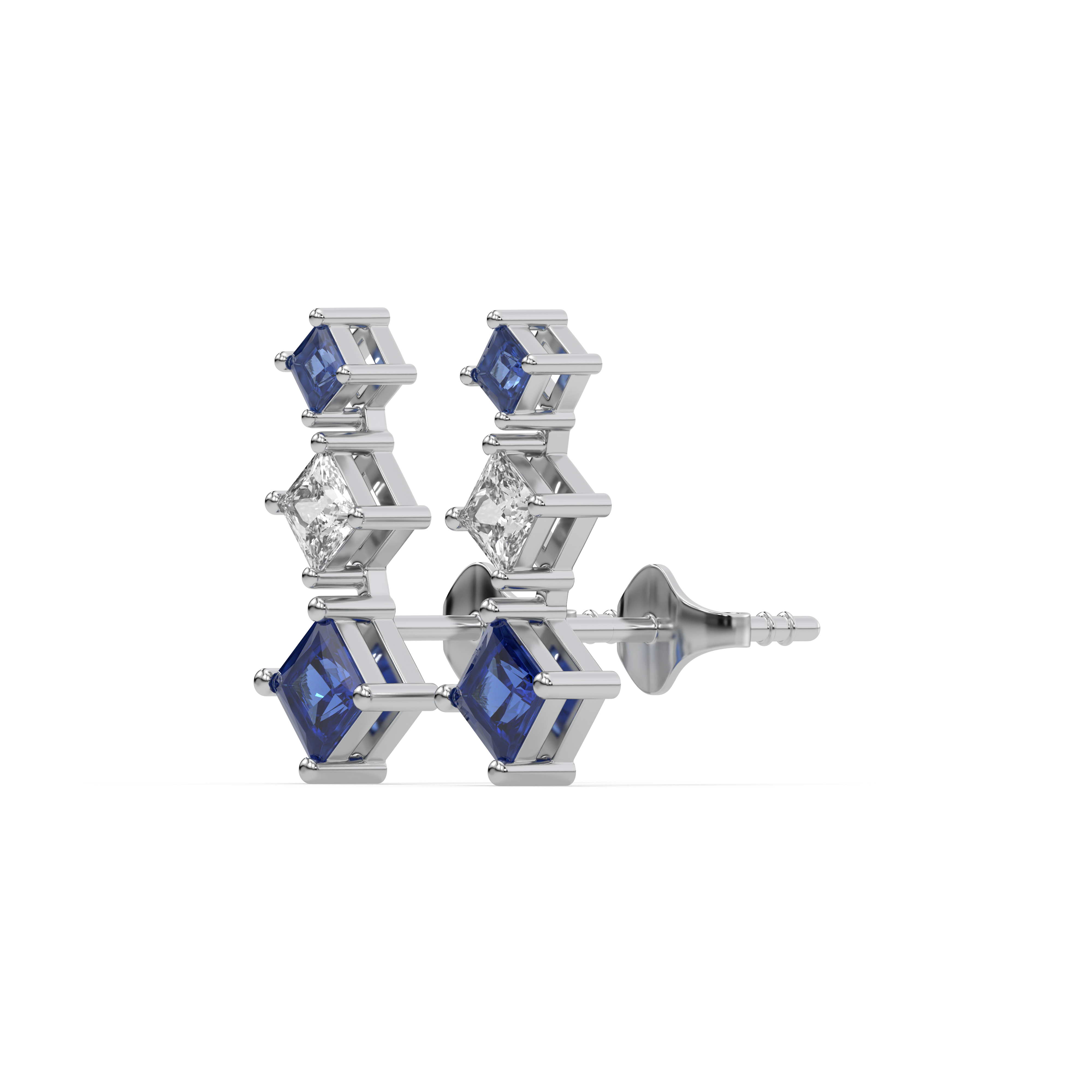Blue Serenity Ear Cuffs - Lab Diamond Earrings