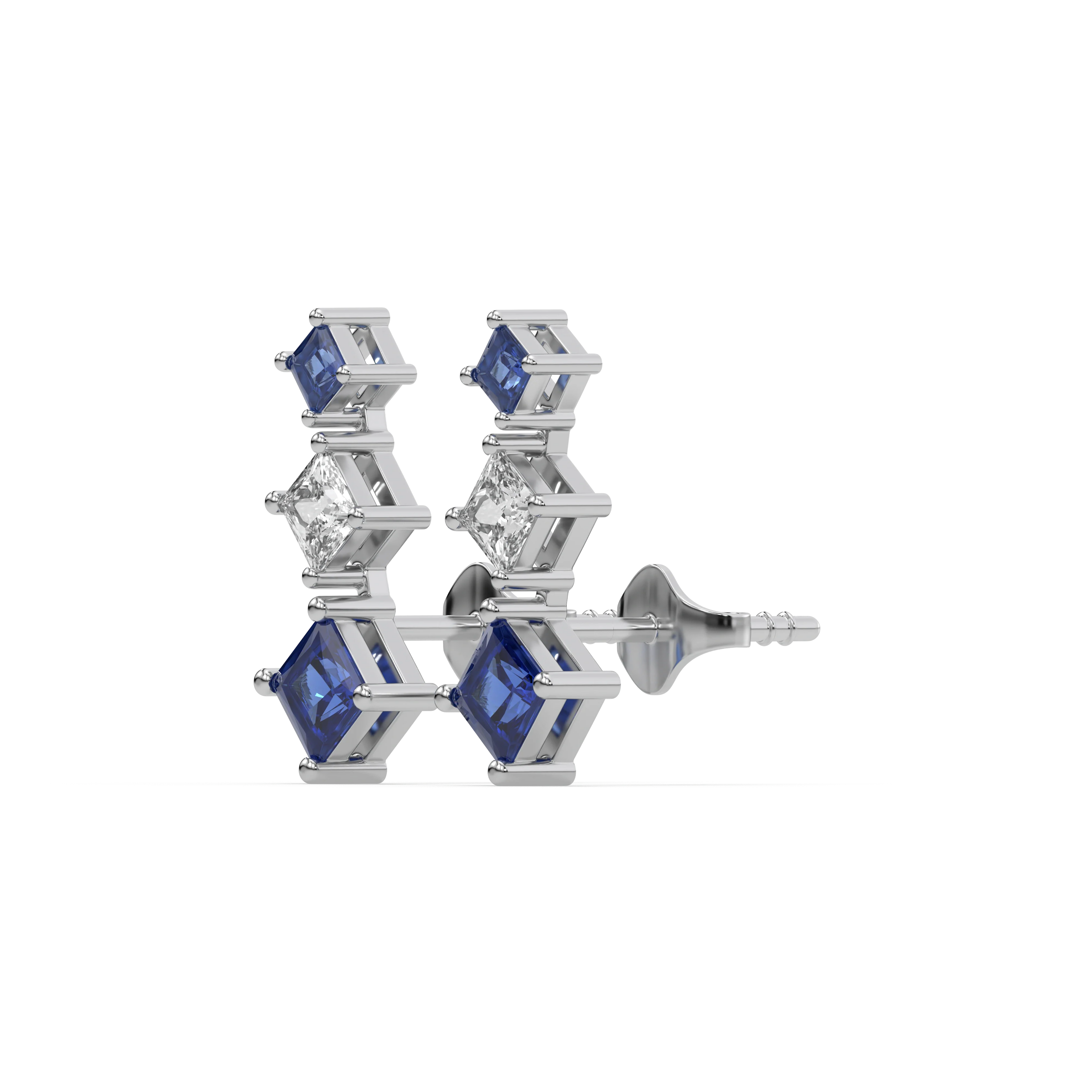 Blue Serenity Ear Cuffs - Lab Diamond Earrings