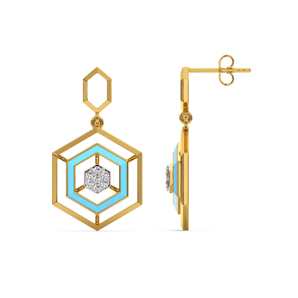 Hexa Glam - Lab Diamond Drop Earrings