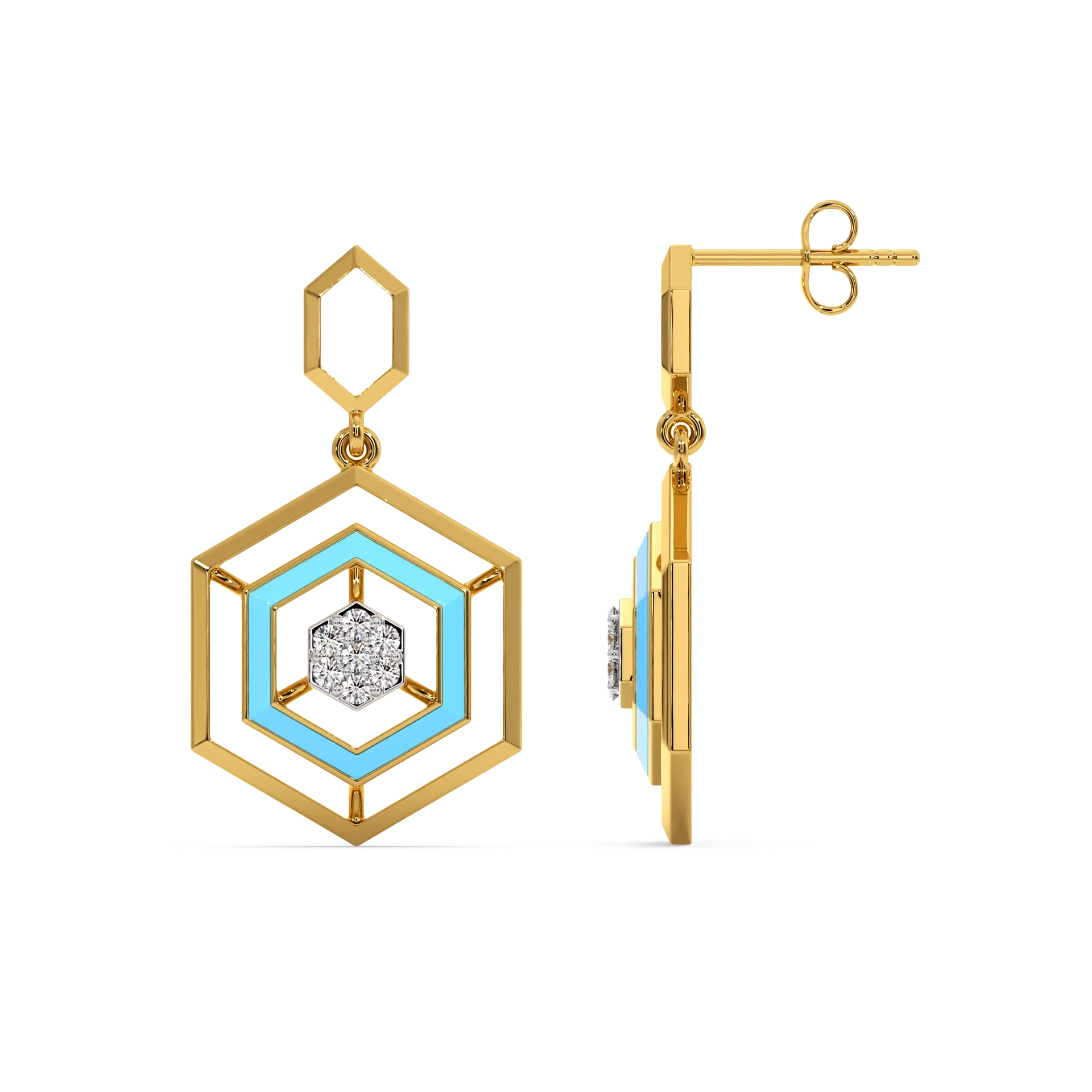 Hexa Glam - Lab Diamond Drop Earrings