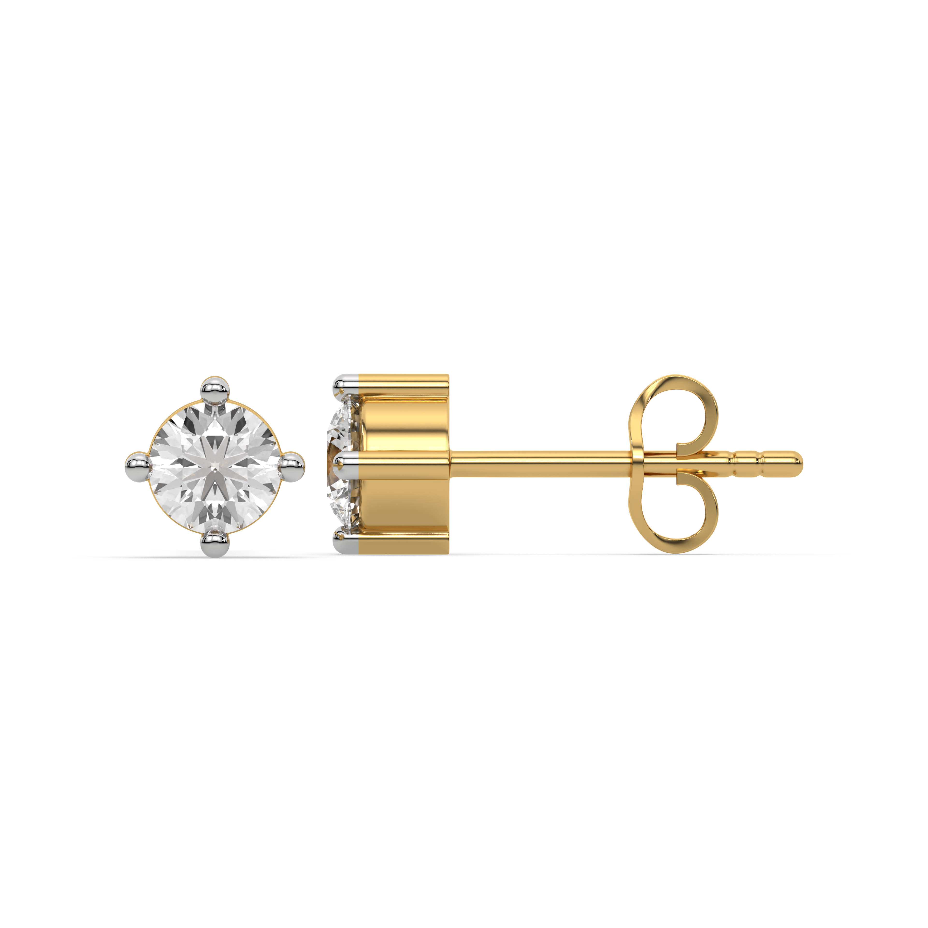 Golden Edge - Lab Diamond Solitaire Earrings