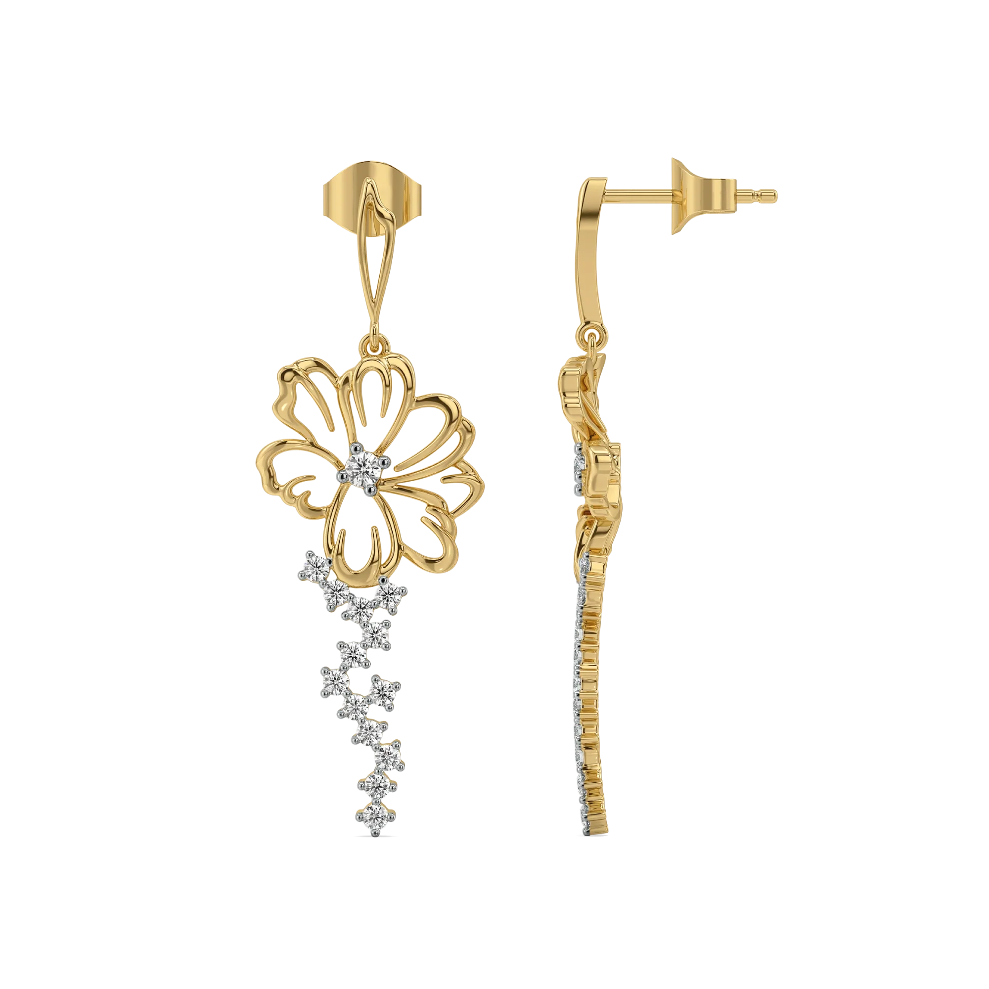 Flora Dewdrops - Lab Diamond Earrings
