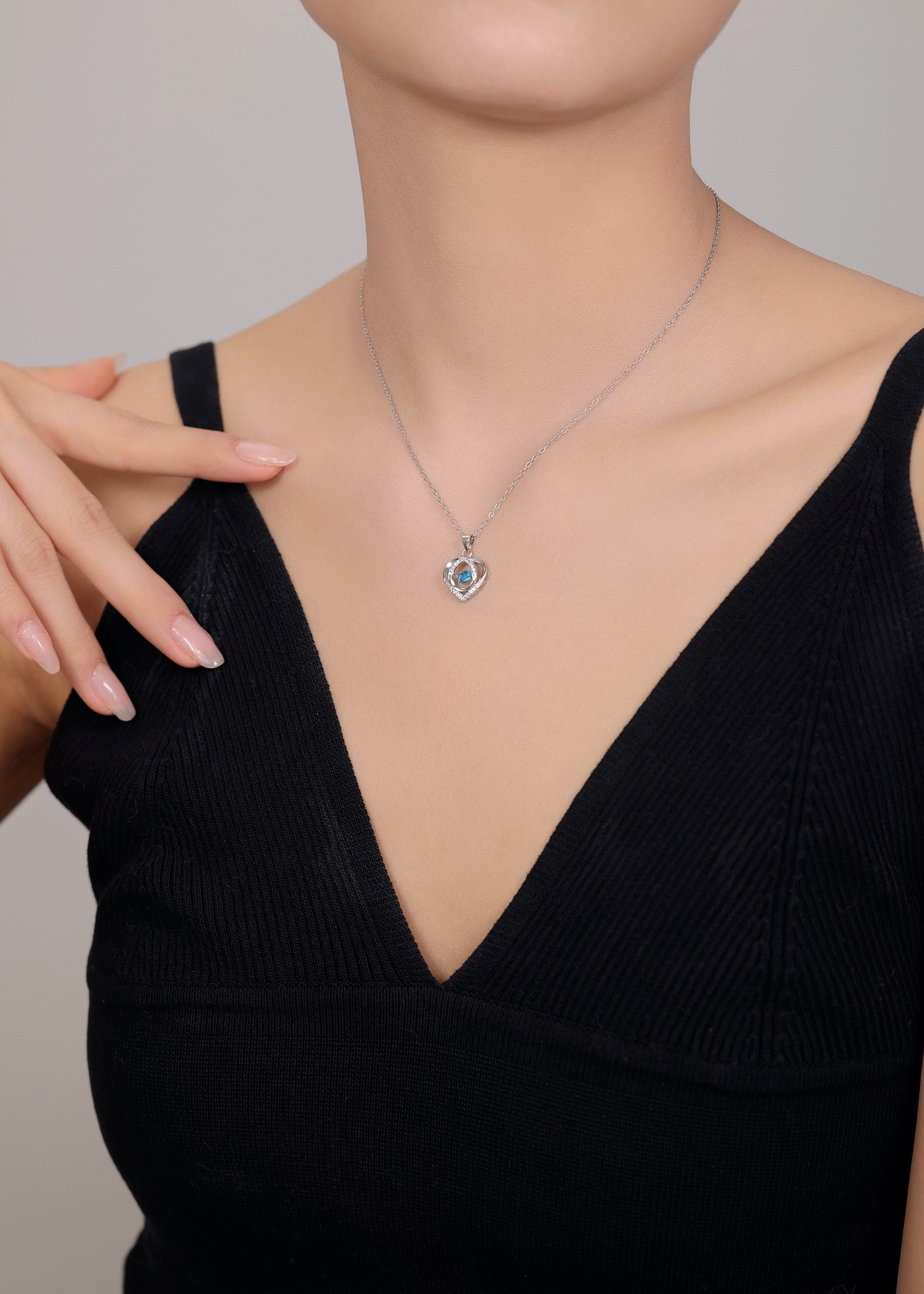 AzureHeart™ 925 Sterling Silver Pendant Necklace
