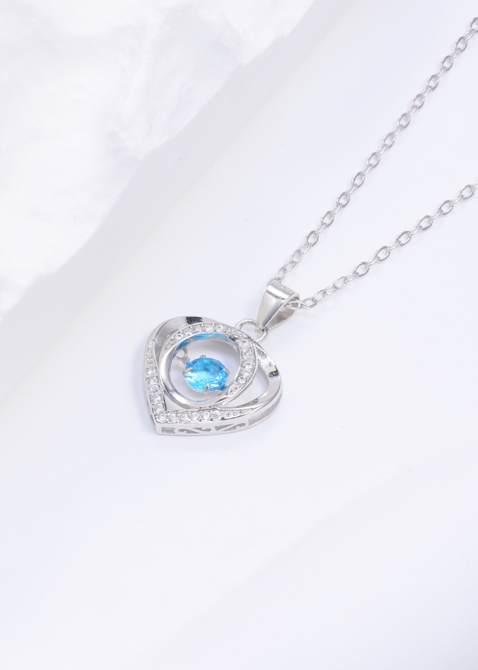 AzureHeart™ 925 Sterling Silver Pendant Necklace