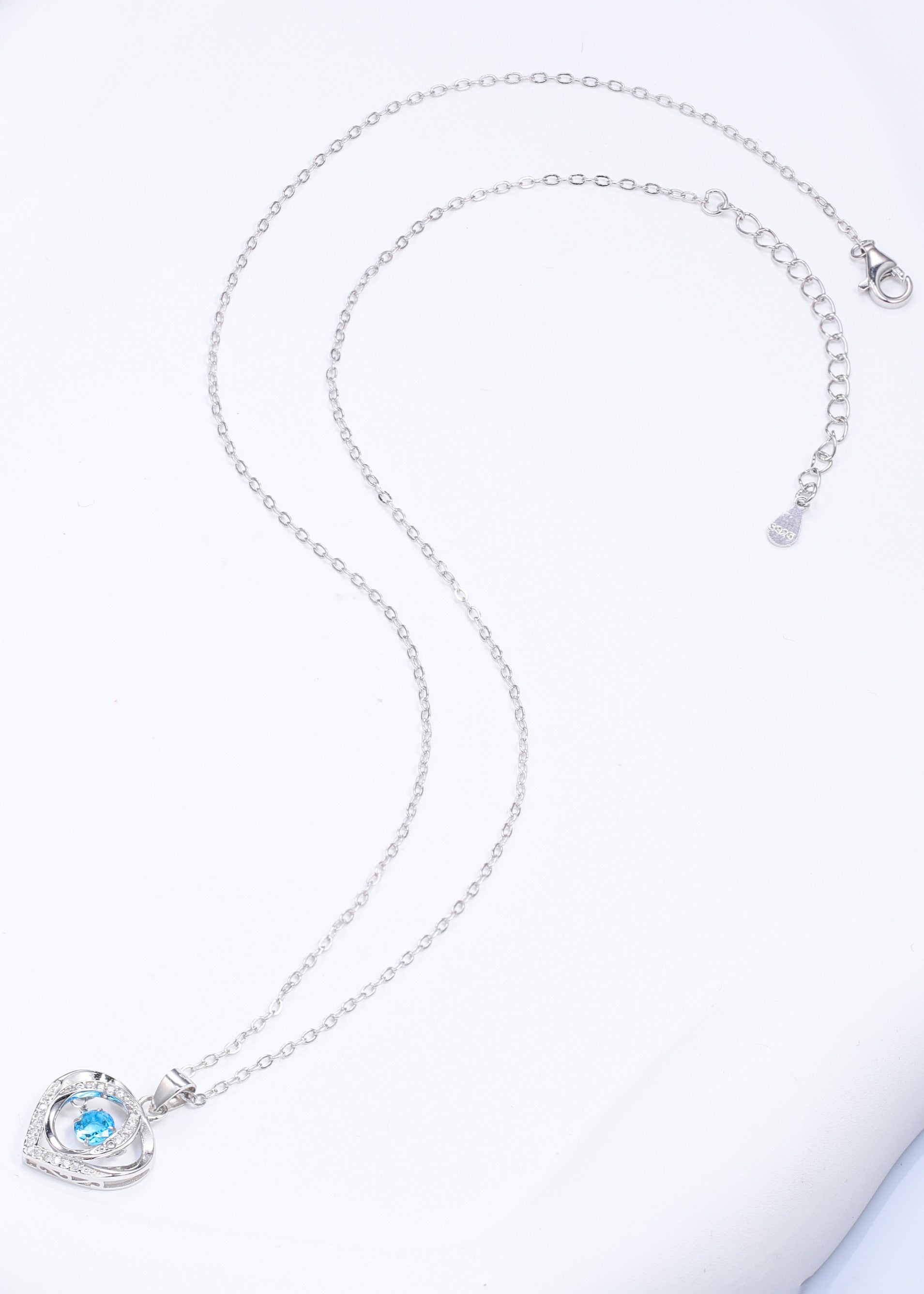 AzureHeart™ 925 Sterling Silver Pendant Necklace