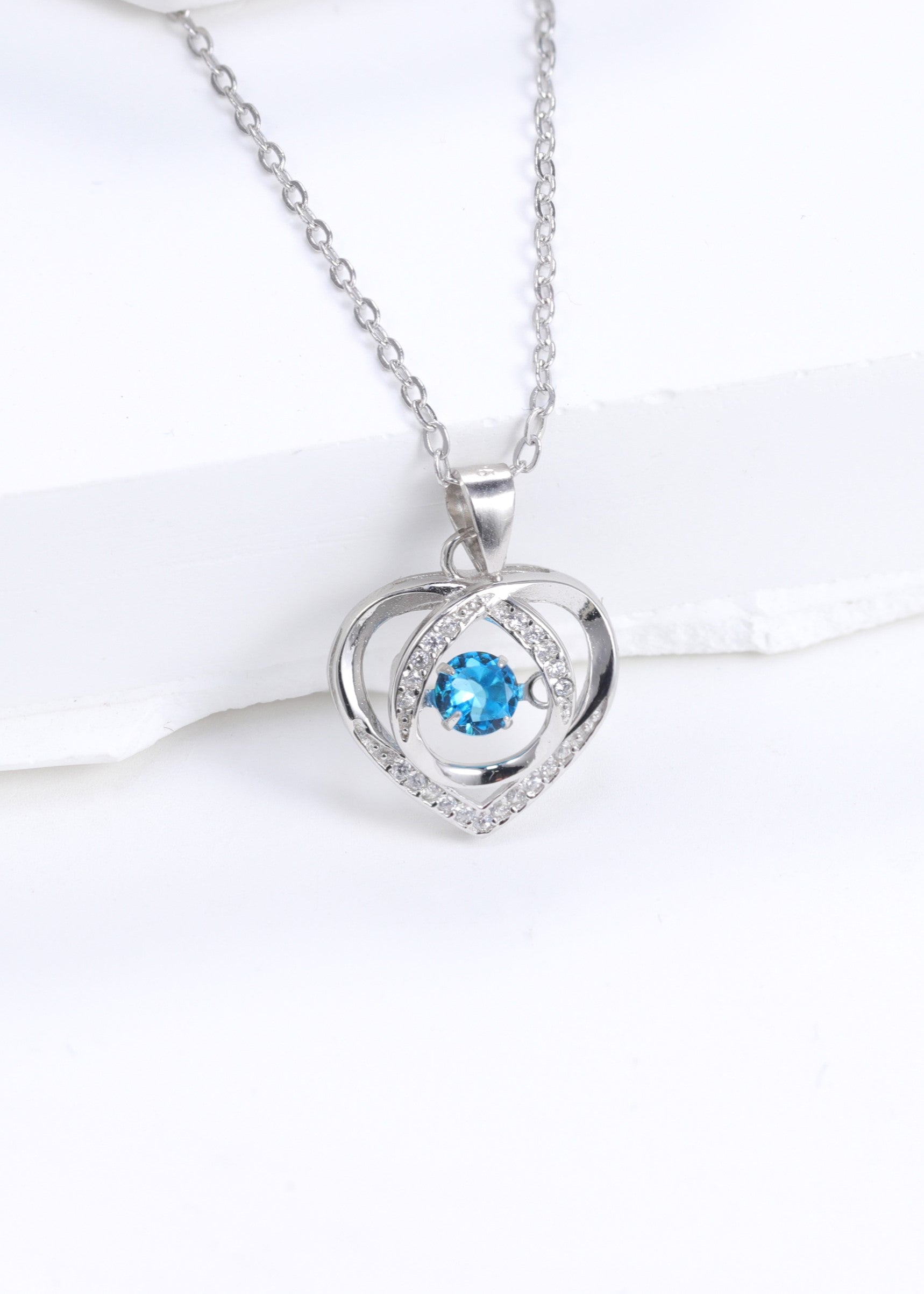 AzureHeart™ 925 Sterling Silver Pendant Necklace
