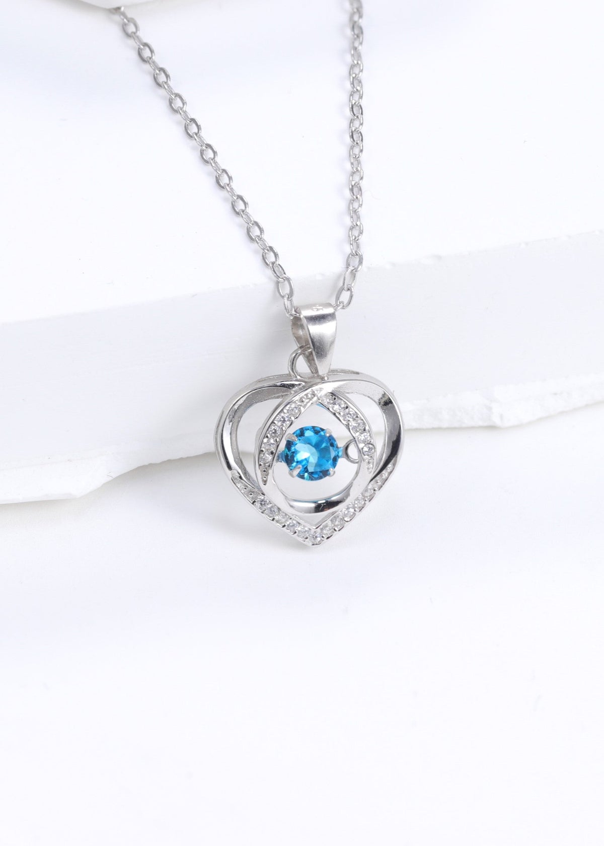 AzureHeart™ 925 Sterling Silver Pendant Necklace