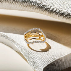 Abstract Curves - Lab Diamond Cocktail Ring