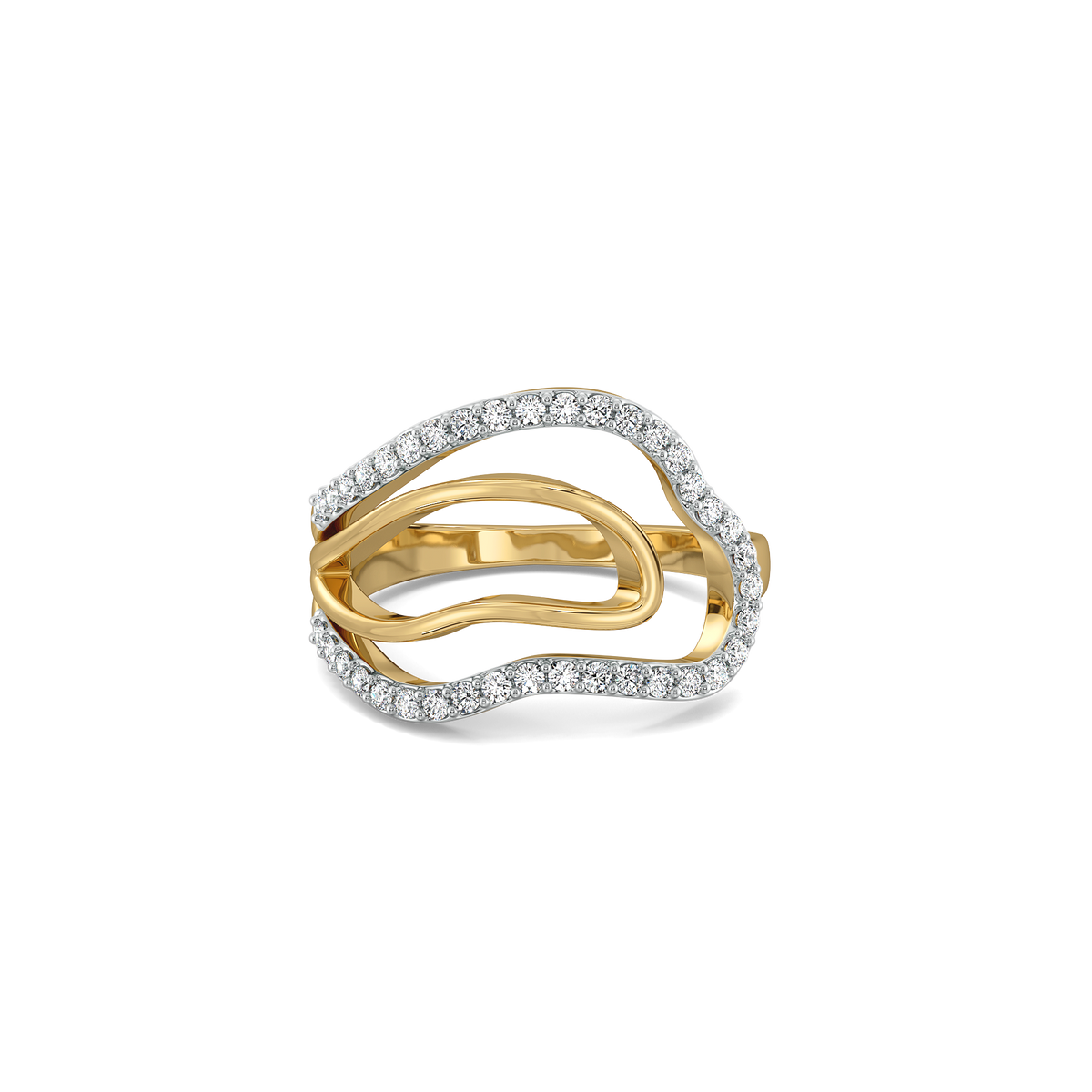 Abstract Curves - Lab Diamond Cocktail Ring