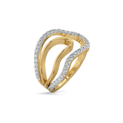 Abstract Curves - Lab Diamond Cocktail Ring