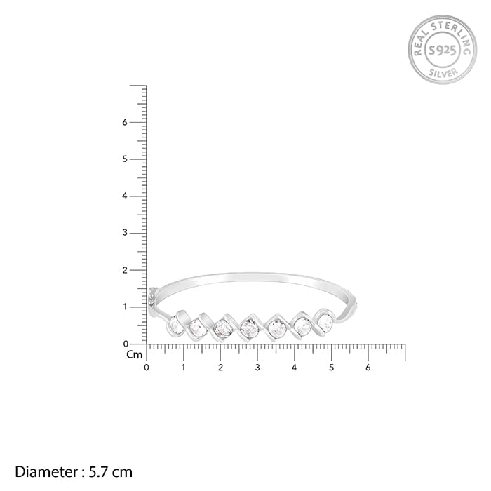 Silver Zircon Order of Opulence Bangle Bracelet