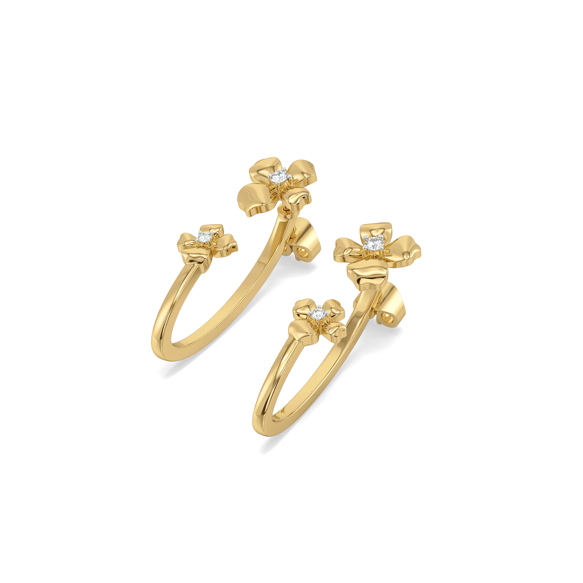 Blossom - Lab Diamond Hoop Earrings Main image