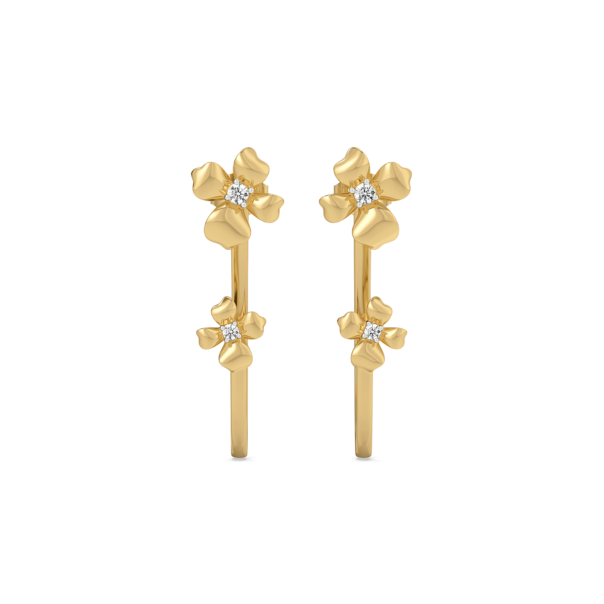 Blossom - Lab Diamond Hoop Earrings