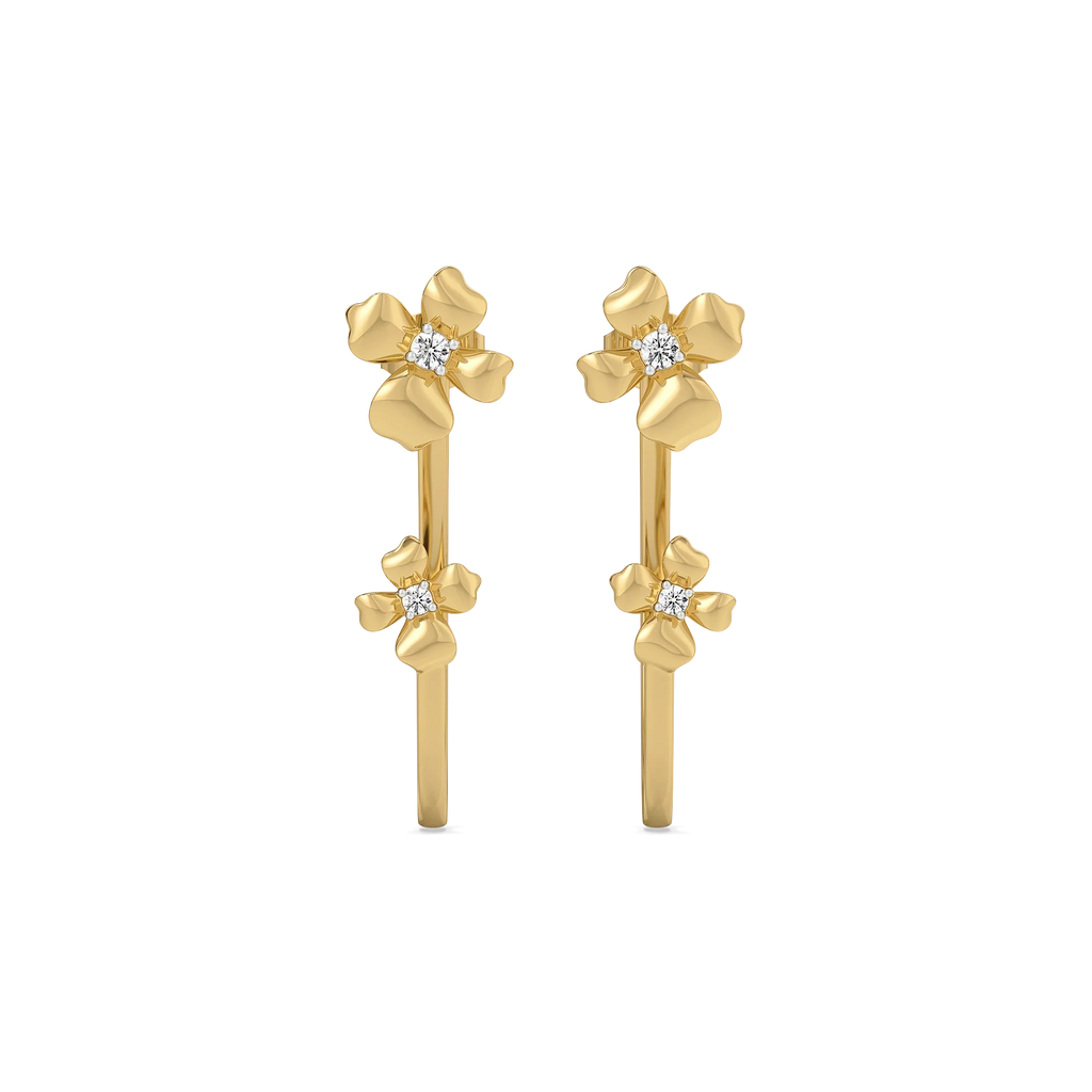 Blossom - Lab Diamond Hoop Earrings