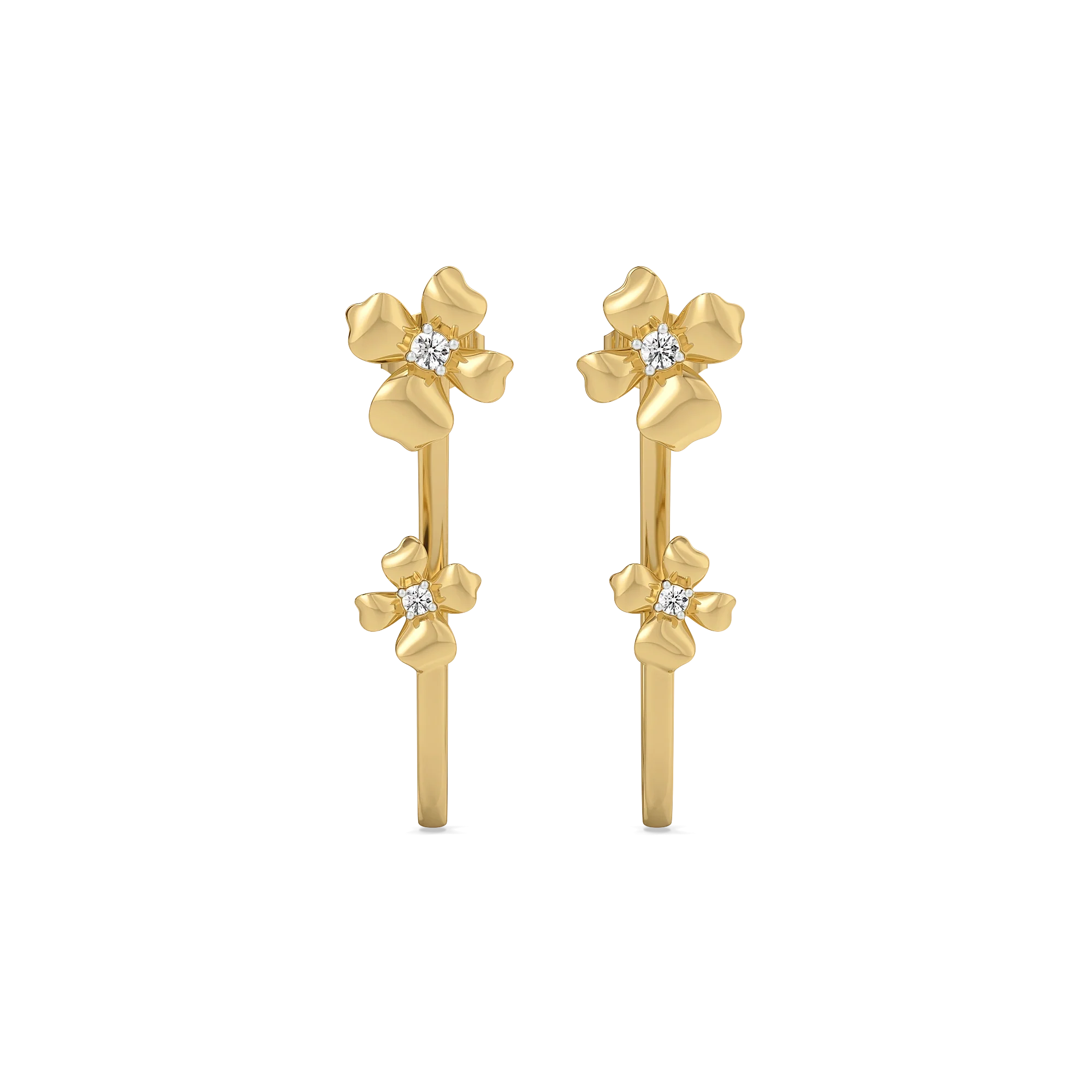 Blossom - Lab Diamond Hoop Earrings