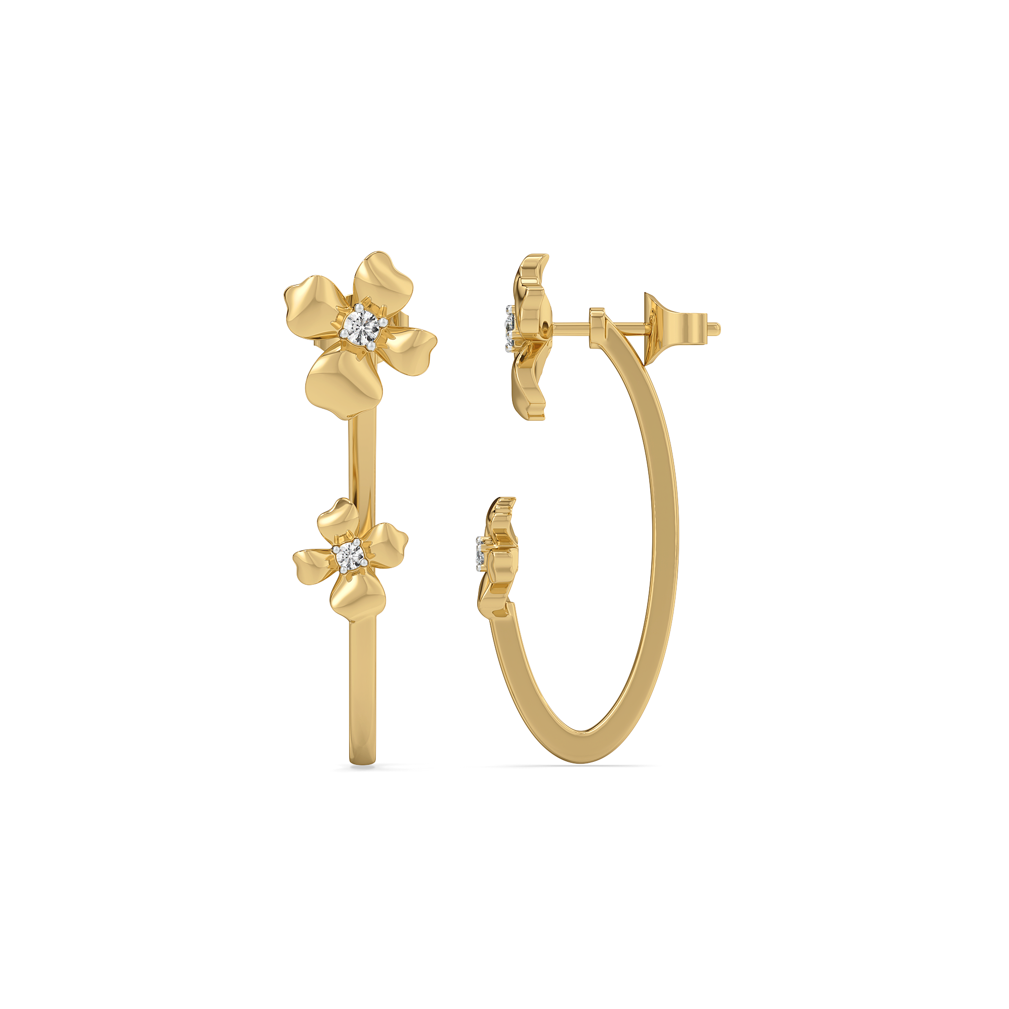 Blossom - Lab Diamond Hoop Earrings