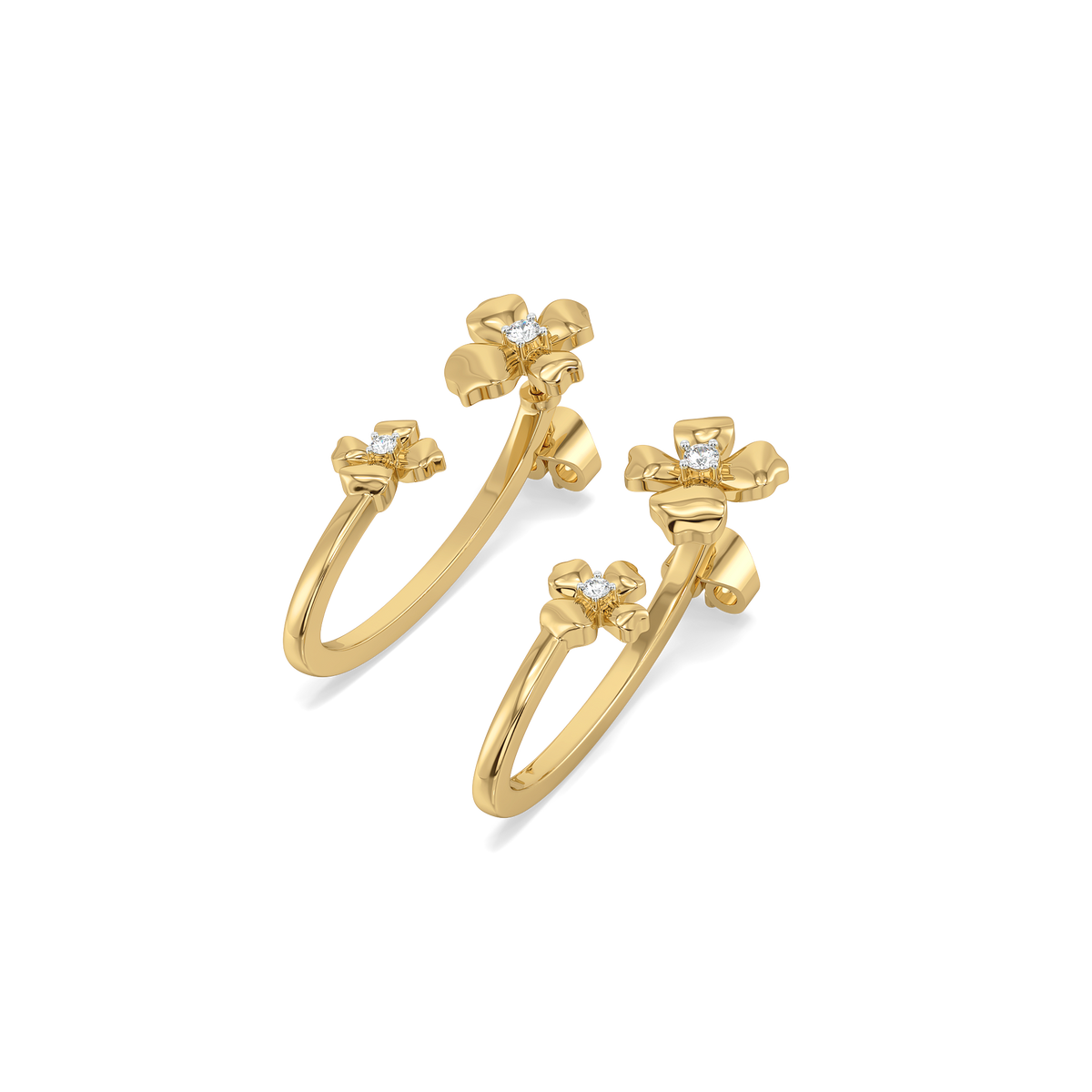 Blossom - Lab Diamond Hoop Earrings