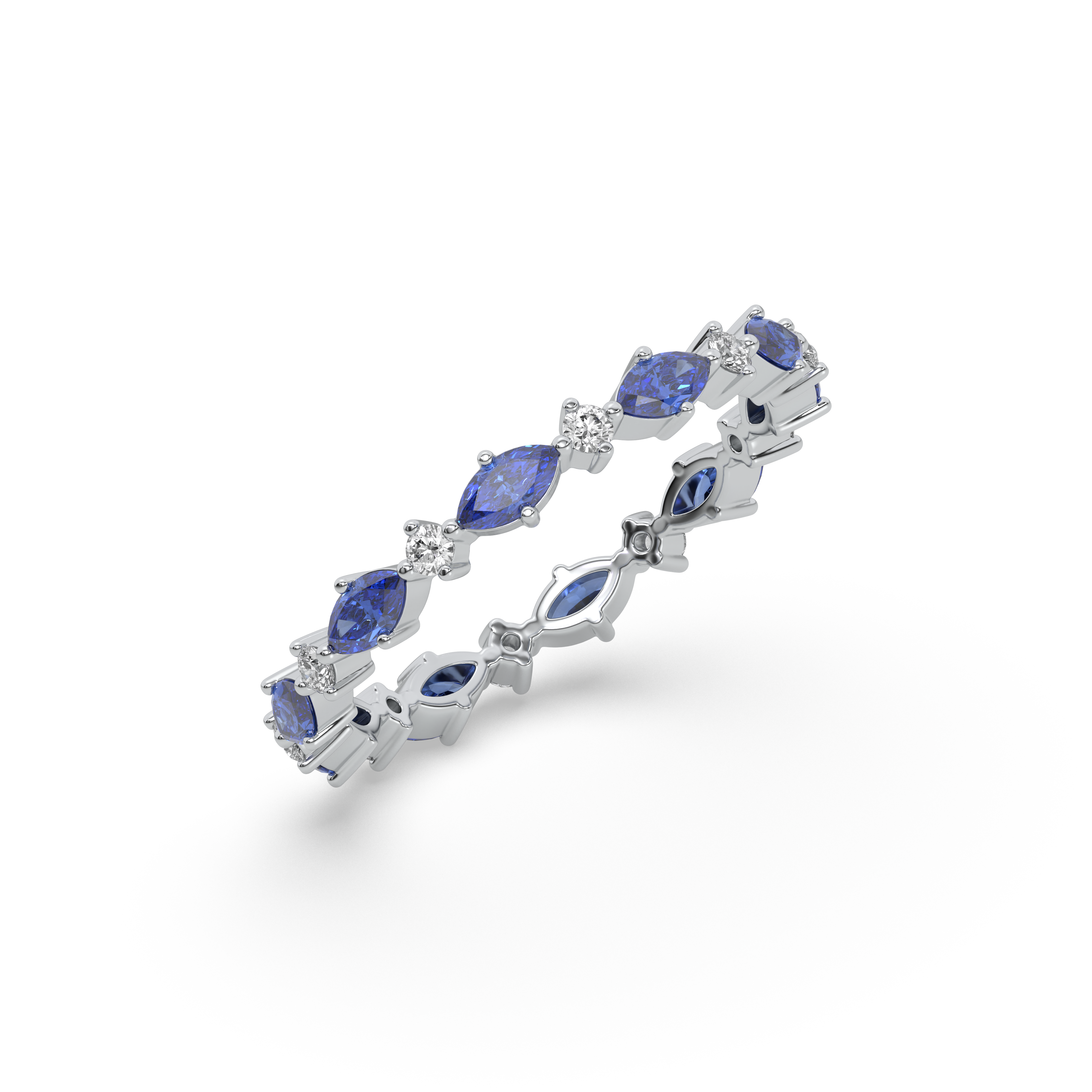 Blue Sapphire - Lab Diamond Eternity Ring