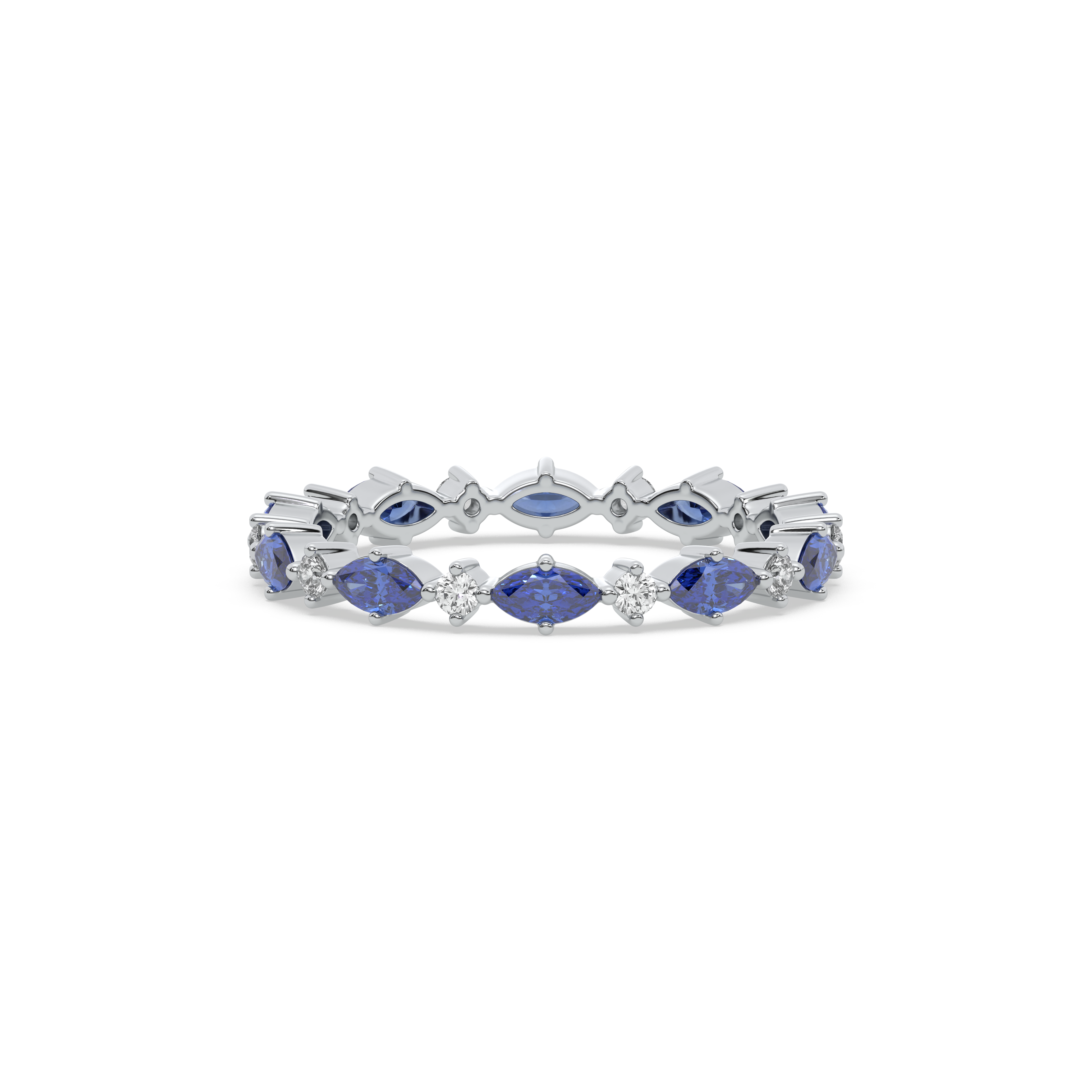 Blue Sapphire - Lab Diamond Eternity Ring