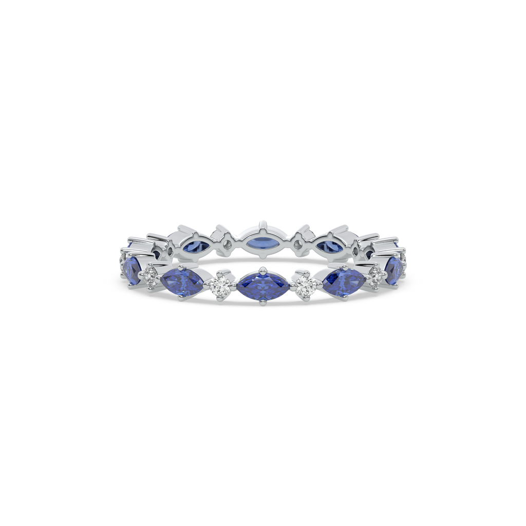 Blue Sapphire - Lab Diamond Eternity Ring