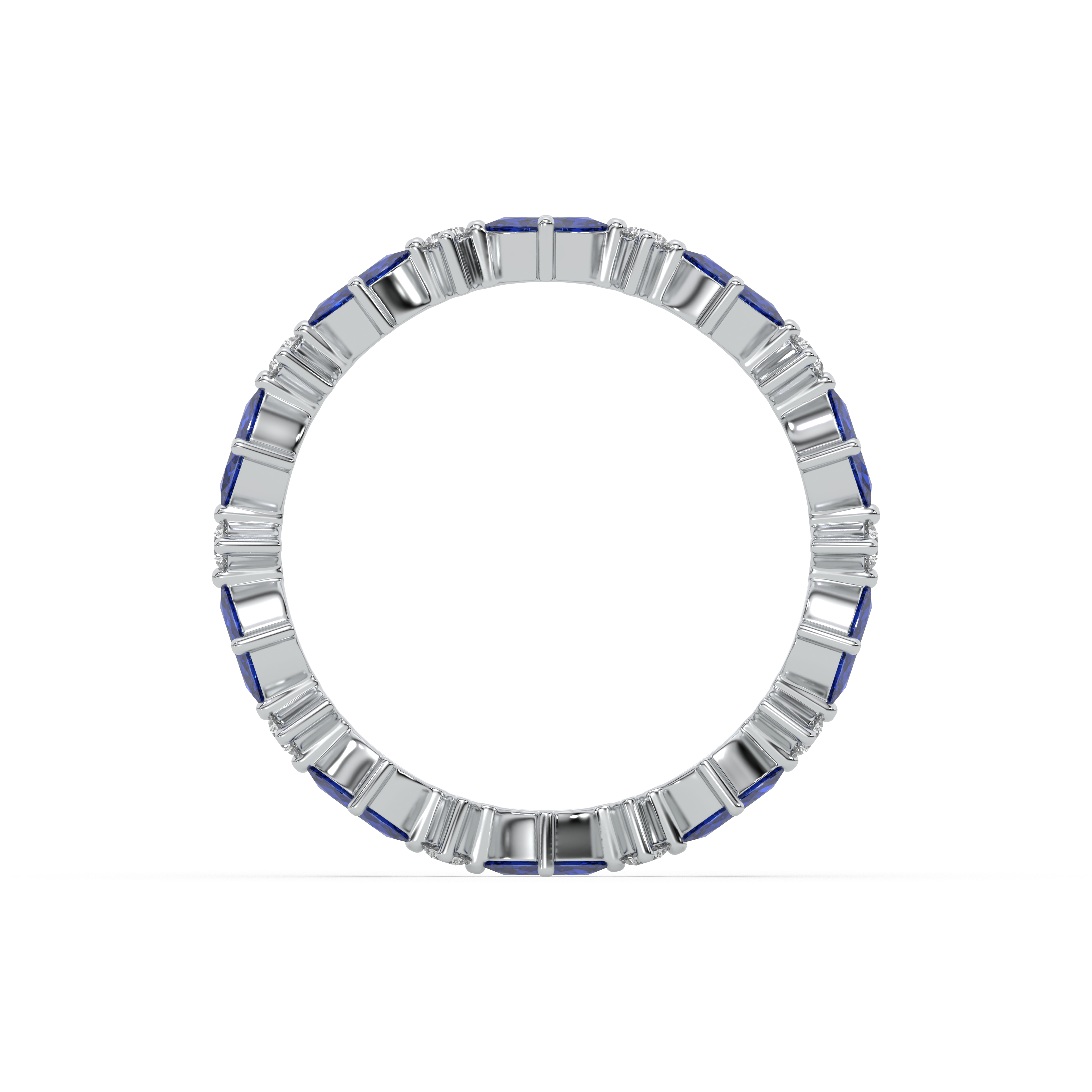 Blue Sapphire - Lab Diamond Eternity Ring