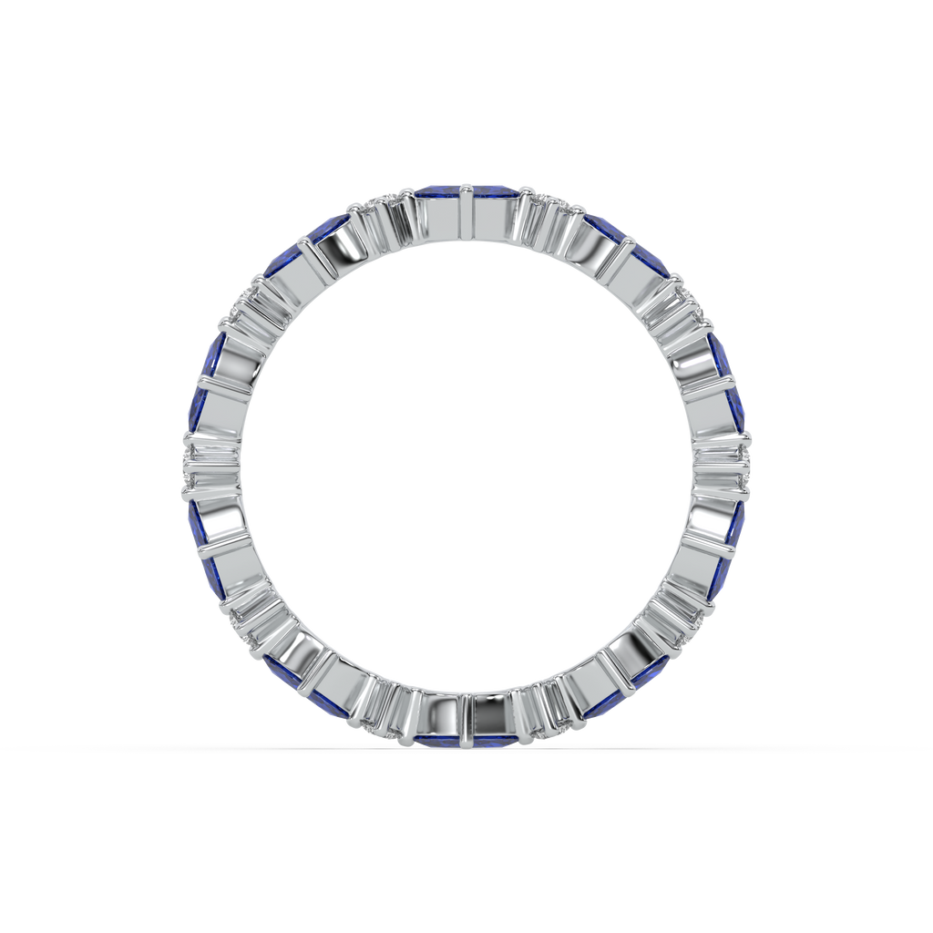 Blue Sapphire - Lab Diamond Eternity Ring