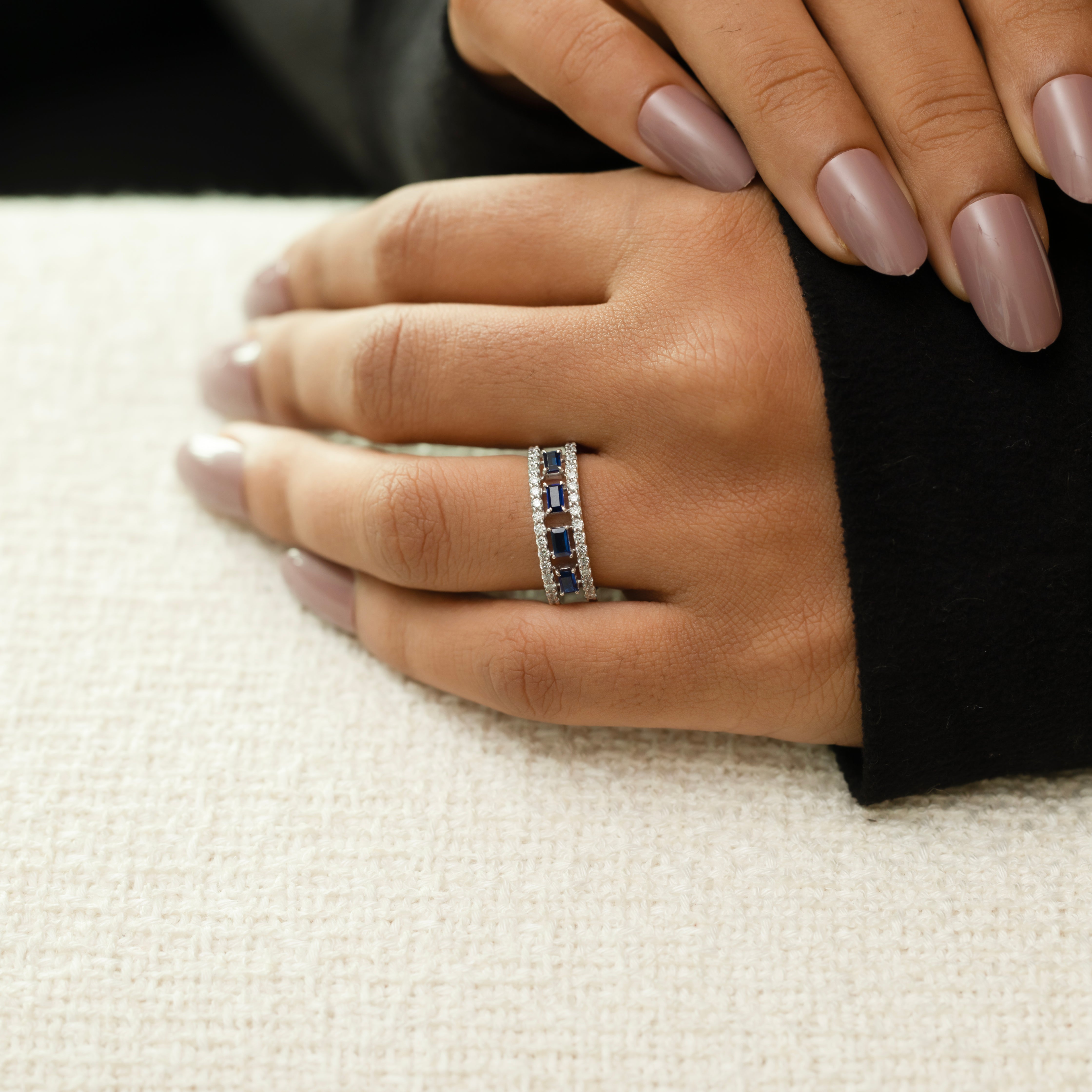 Blue Sapphire Soiree - Lab Diamond Fashion Ring