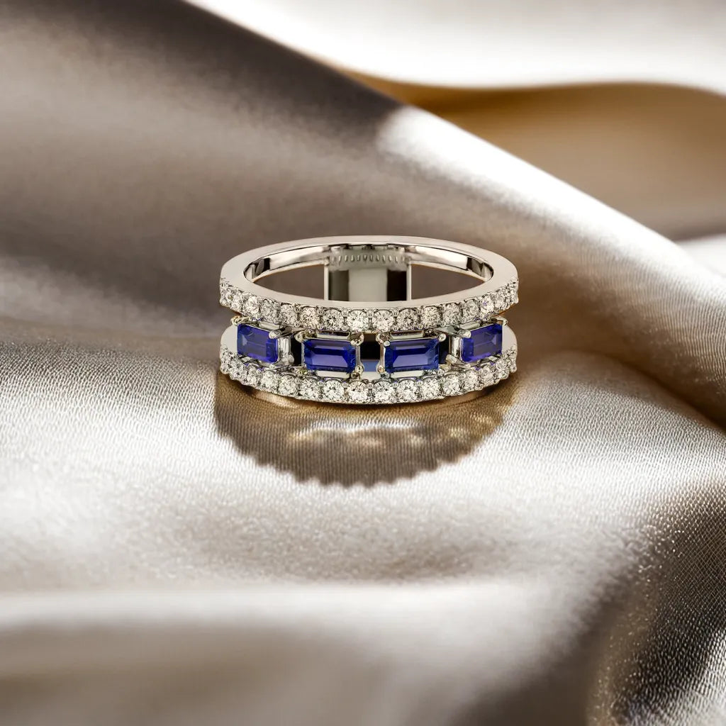 Blue Sapphire Soiree - Lab Diamond Fashion Ring